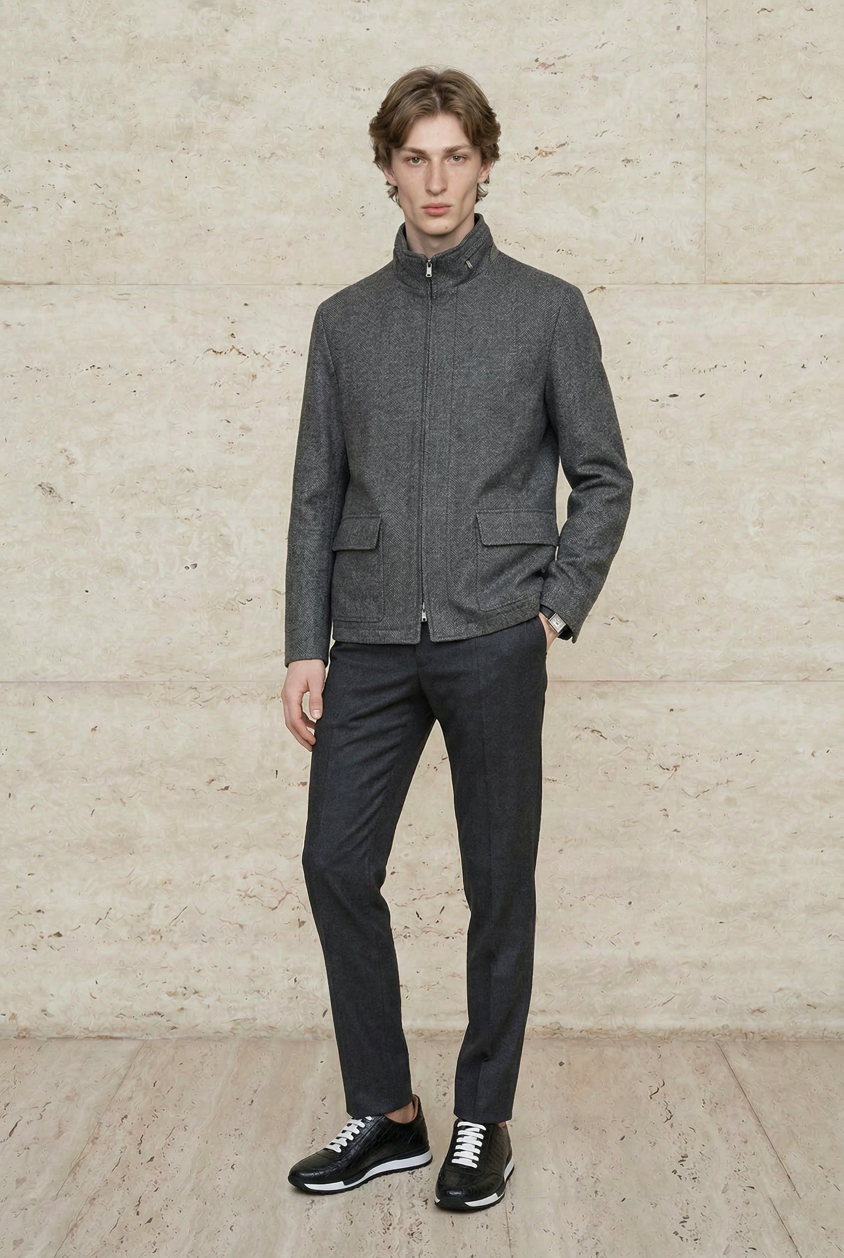 Arvello Herringbone Polywool Jacket