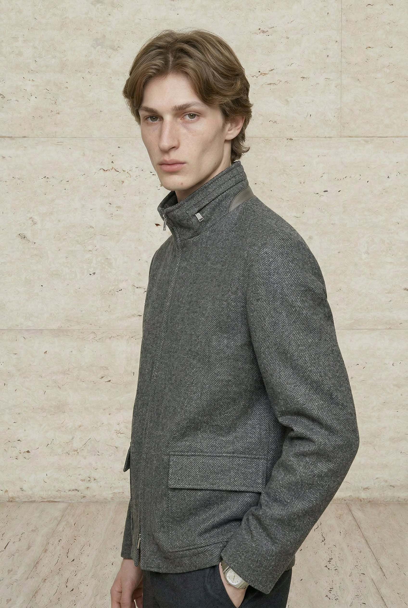 Arvello Herringbone Polywool Jacket