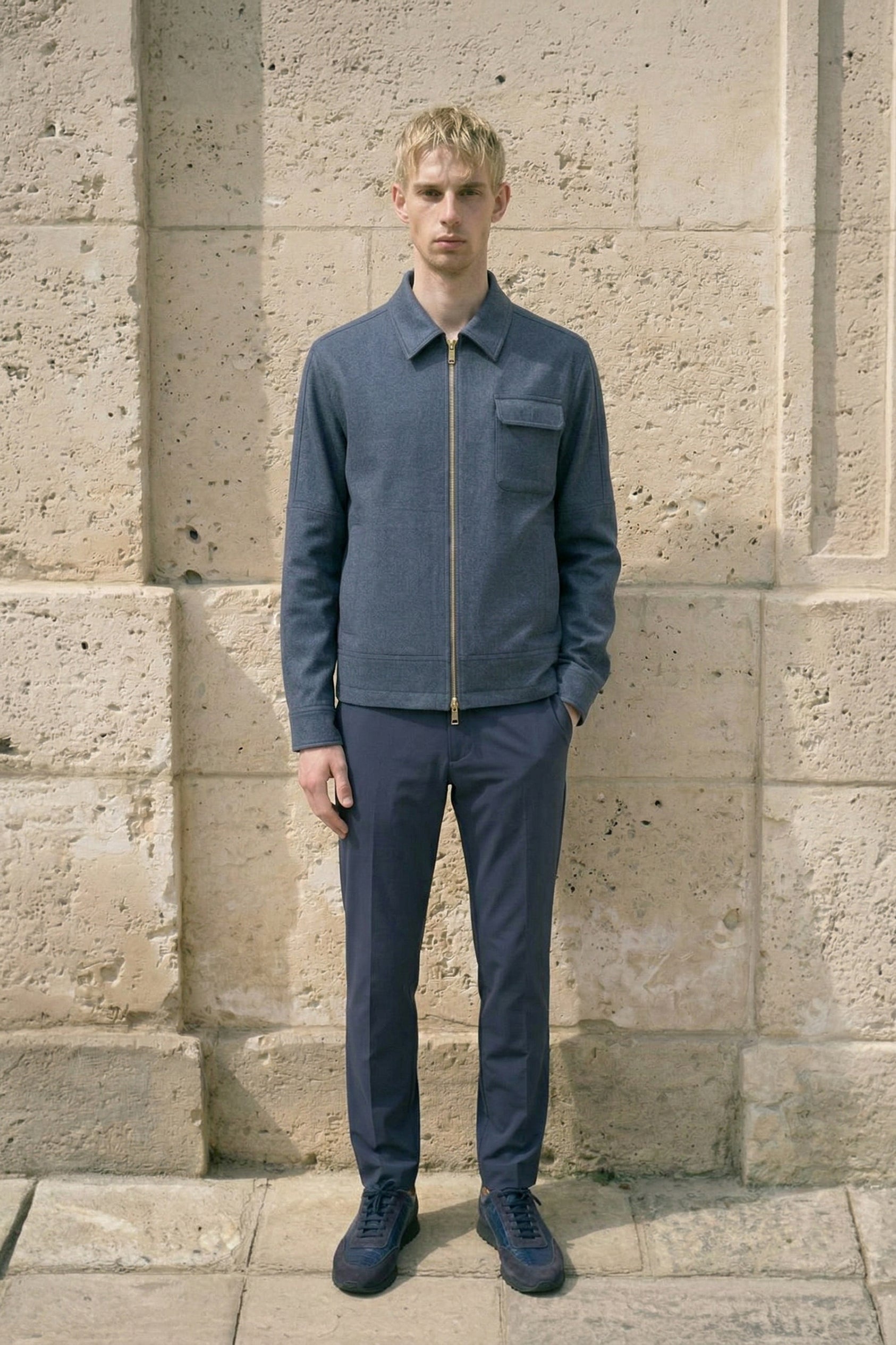 Azzuro Calmo Zip Blouson