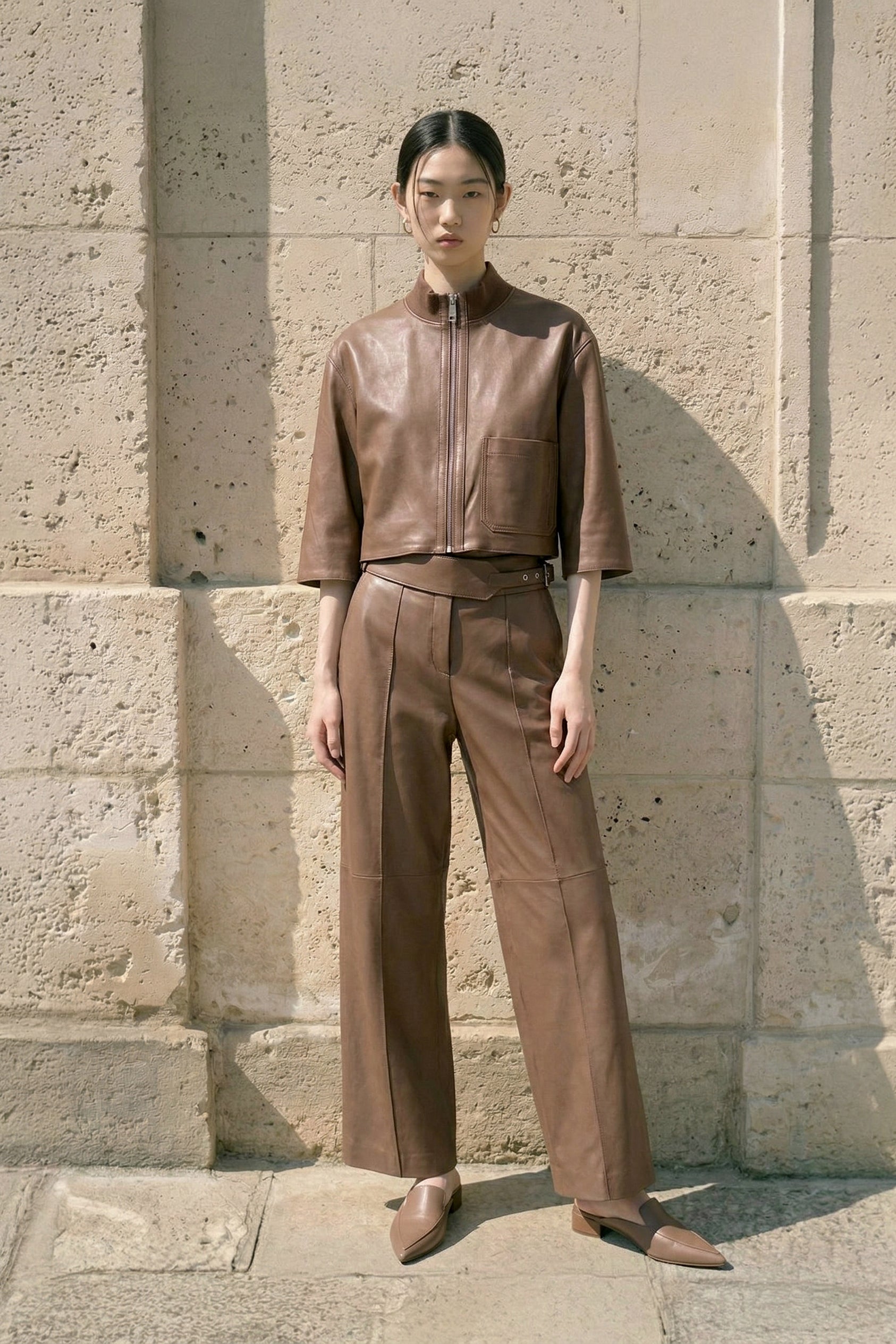 Sorano Wrap-Waist Nappa Trousers