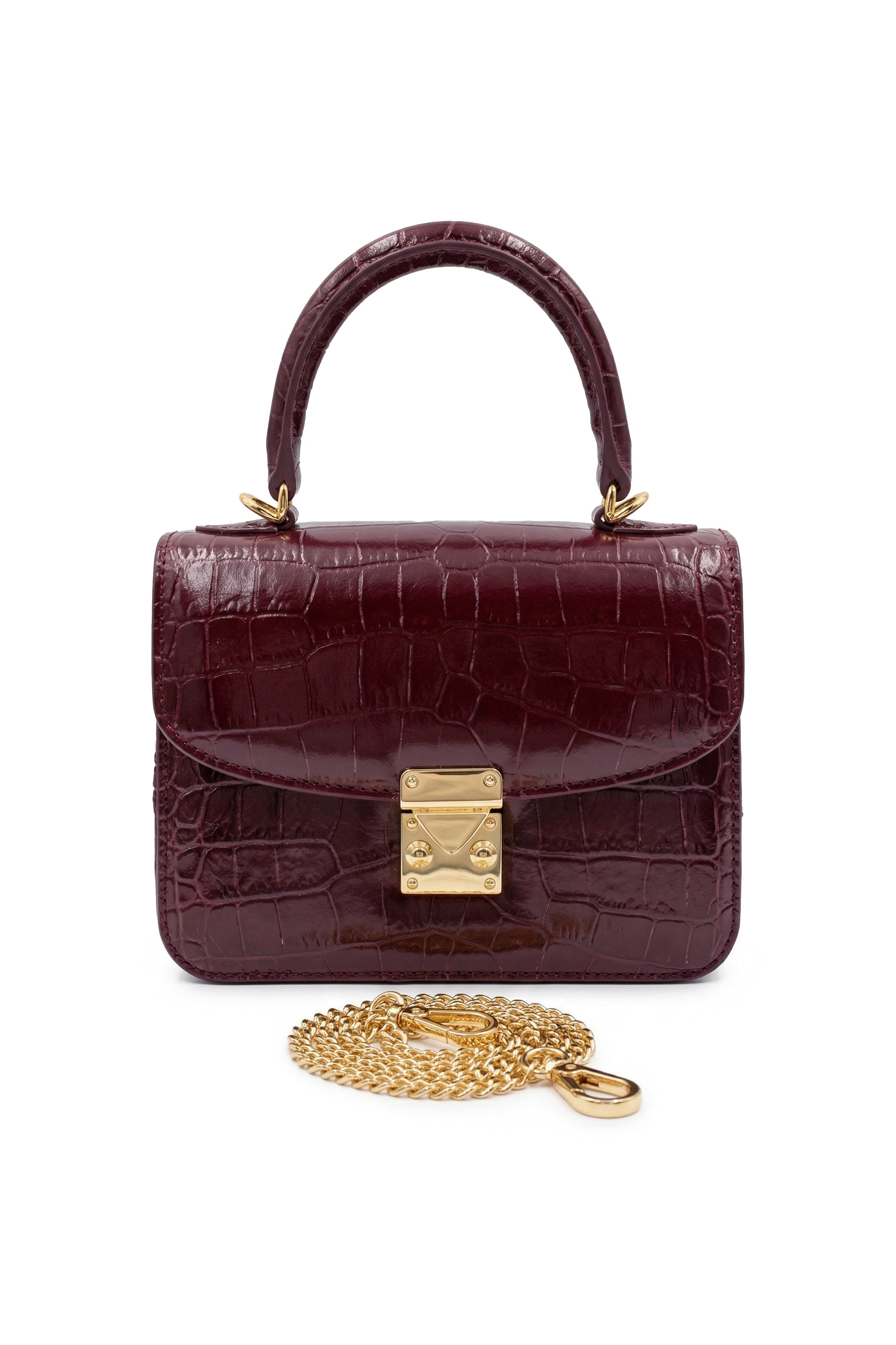 Bordeaux Regale Croc Mini Bag