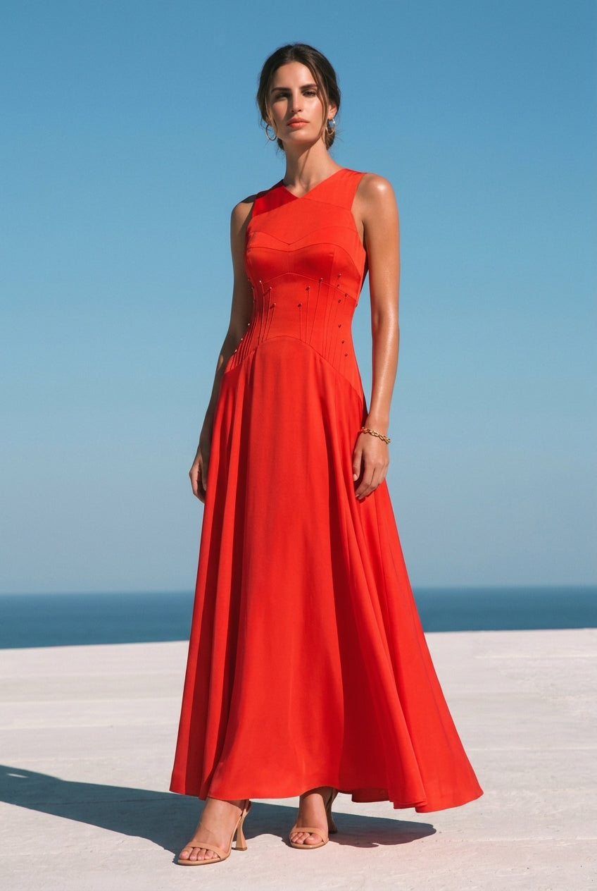 Rossera Sculpted Satin Dress