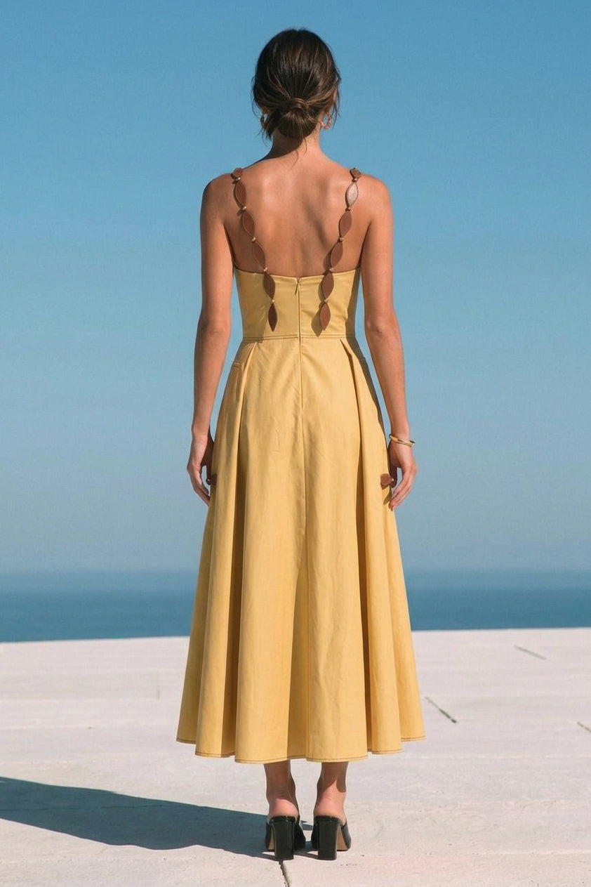 Soliera Petal-Strap Cotton Dress