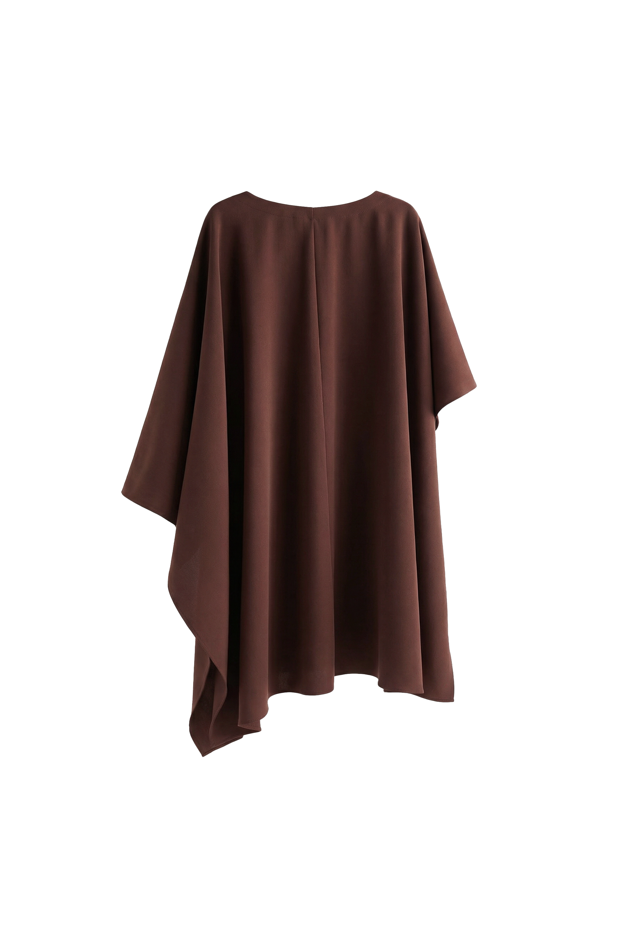Seravelle Mocha Draped Cape Blouse