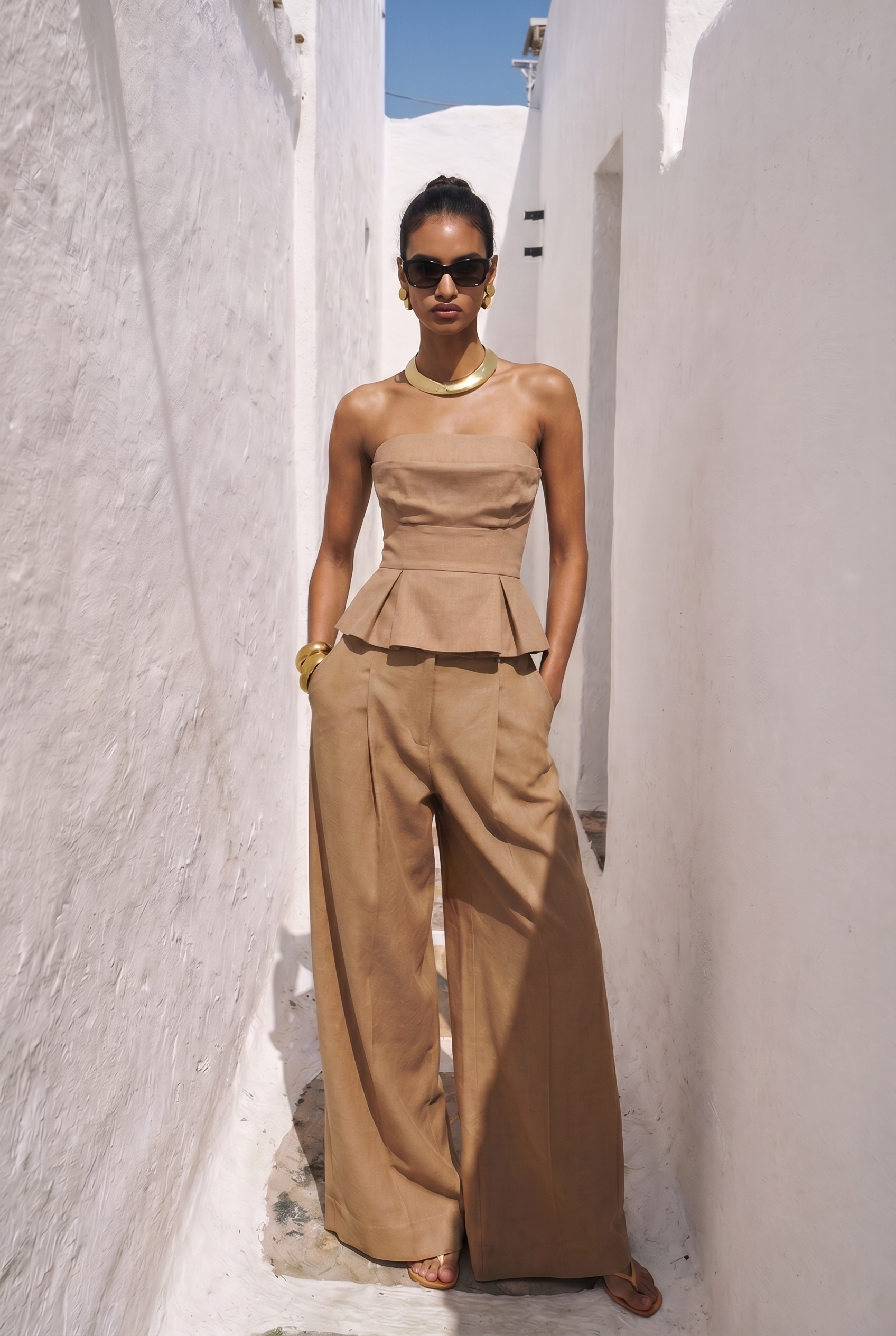 Seralyn Fluid Linen-Blend Trousers