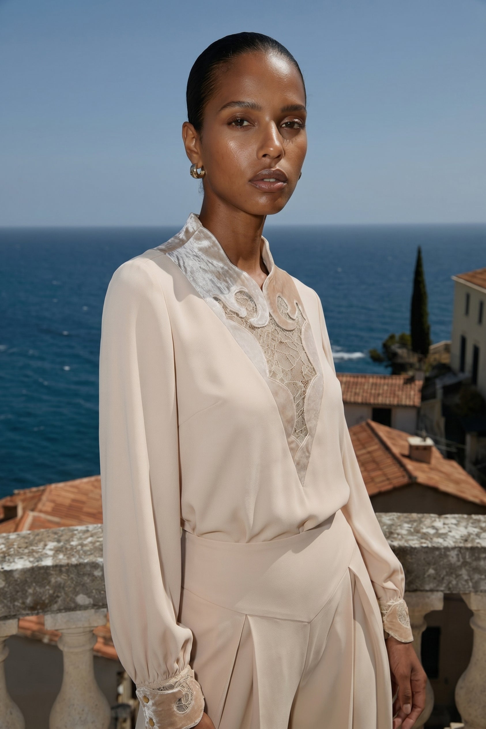 Veloura Velvet Lace Blouse