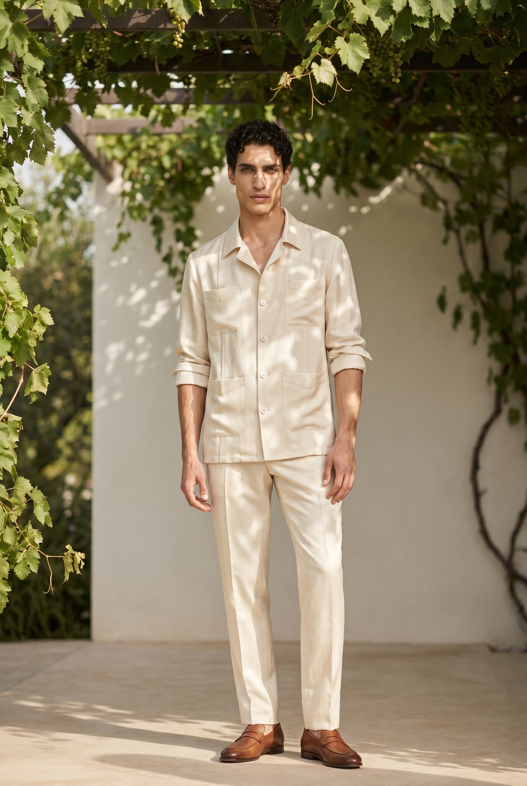 Sandstone Riviera Linen Blend Overshirt