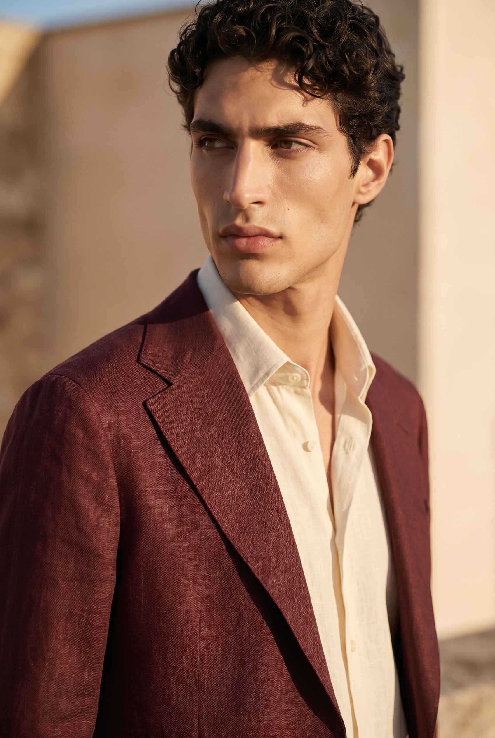 Bordeaux Riviera Linen Blazer