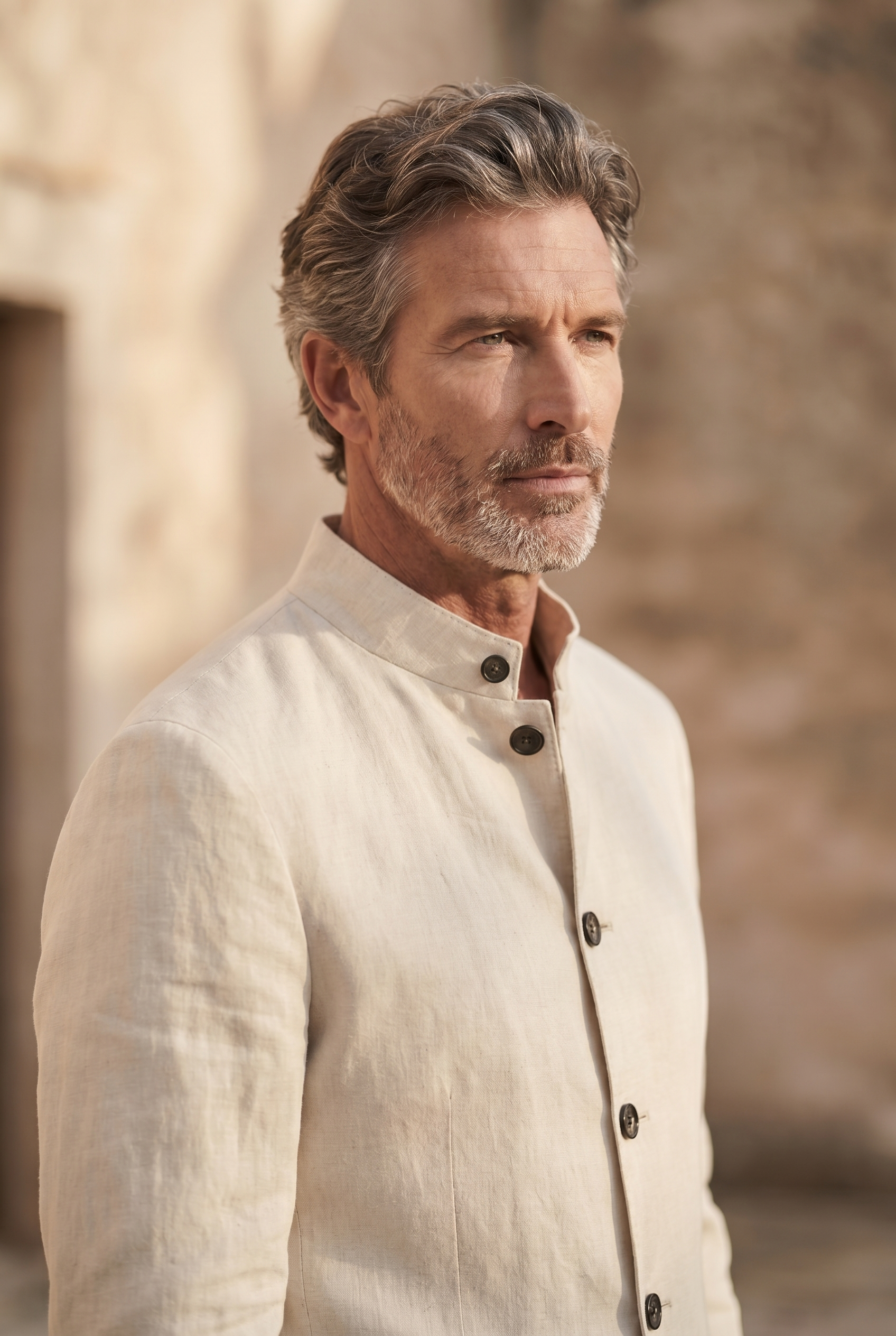 Sahara Linen Mandarin Jacket