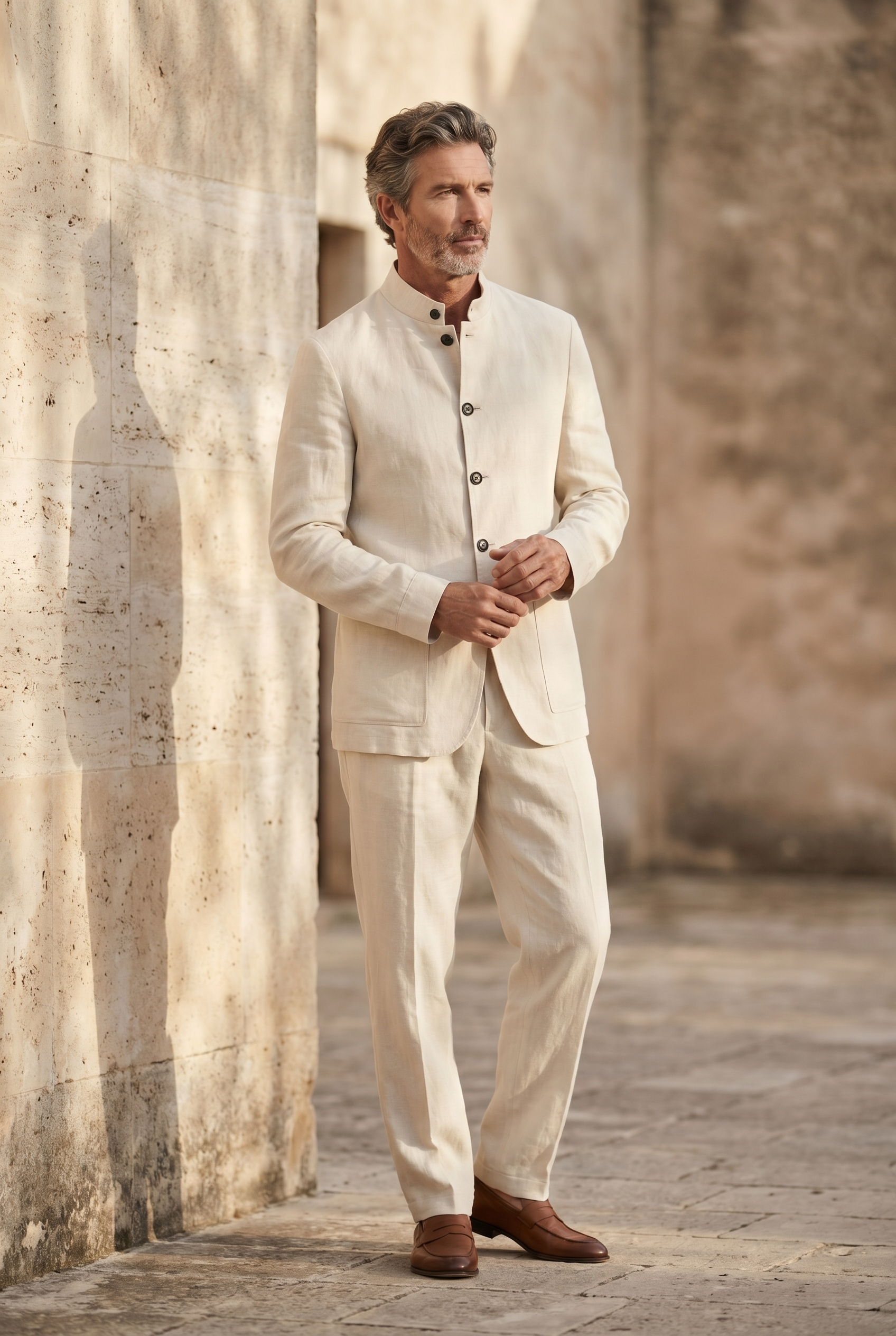 Sahara Linen Mandarin Jacket