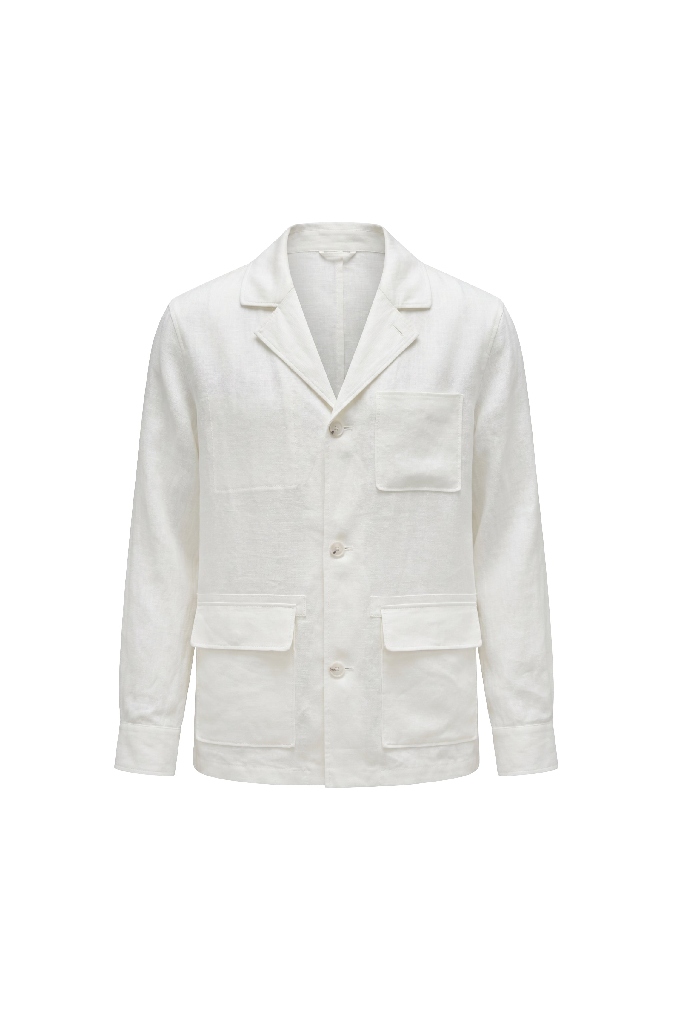 Ivory Riviera Linen Shirt Jacket
