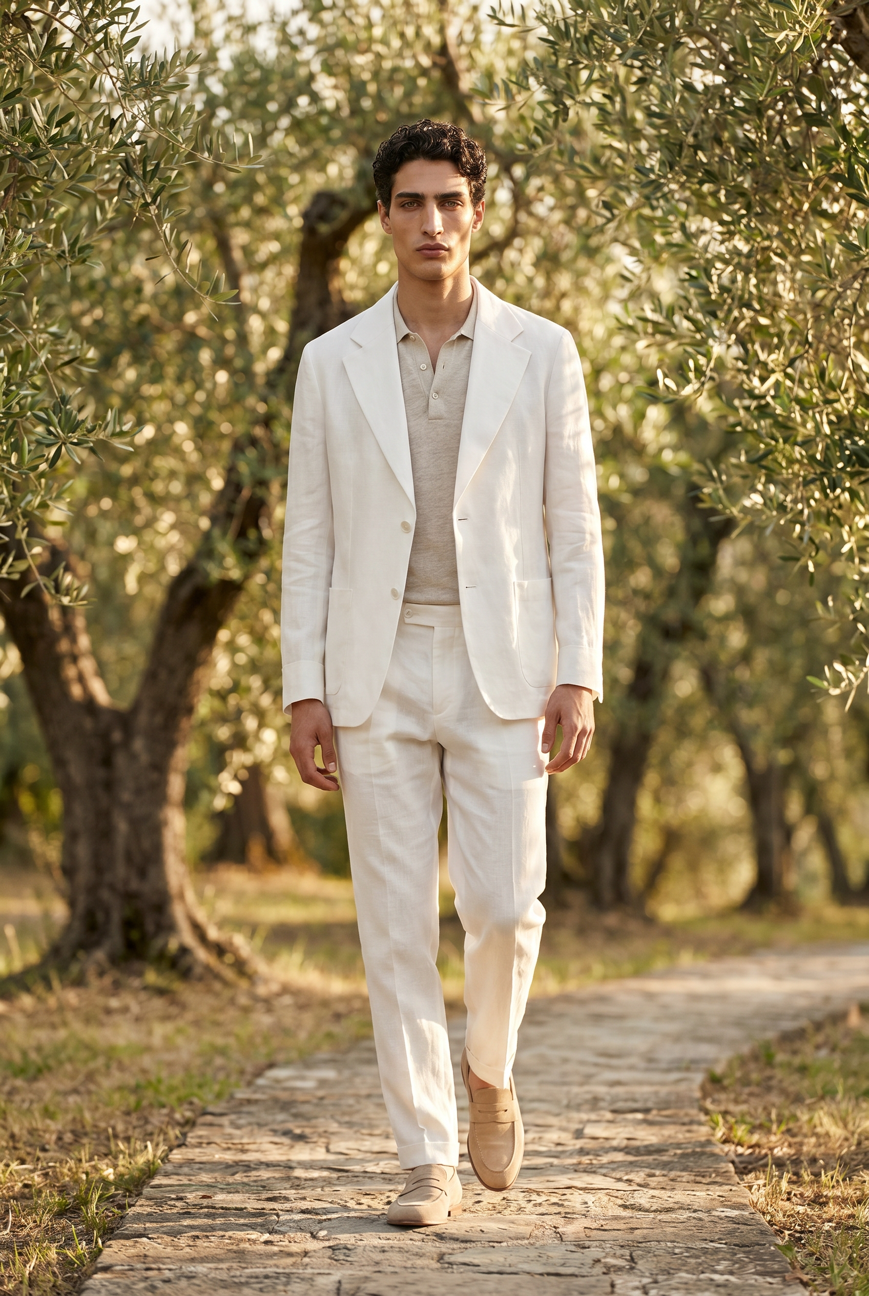 Ivory Riviera Linen Blazer