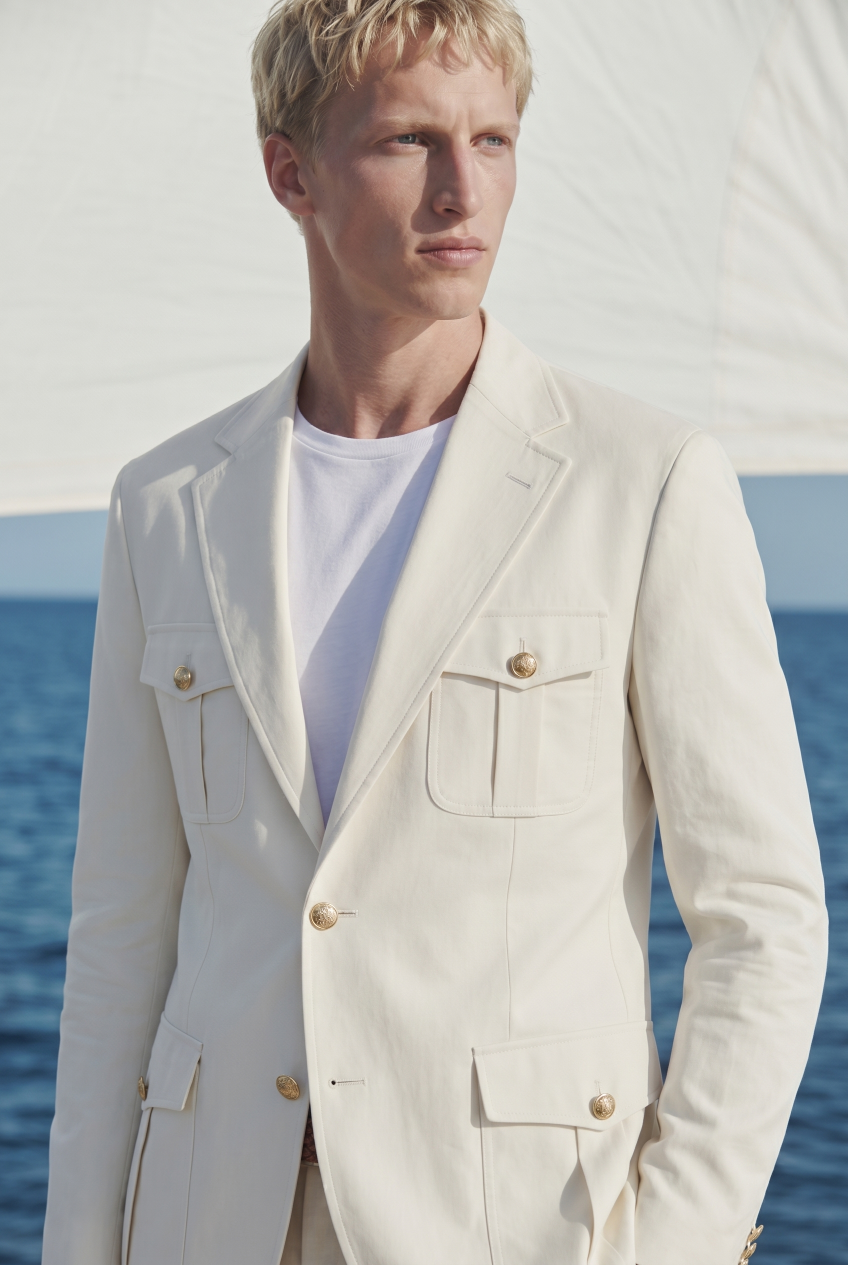 Ivory Riviera Safari Blazer