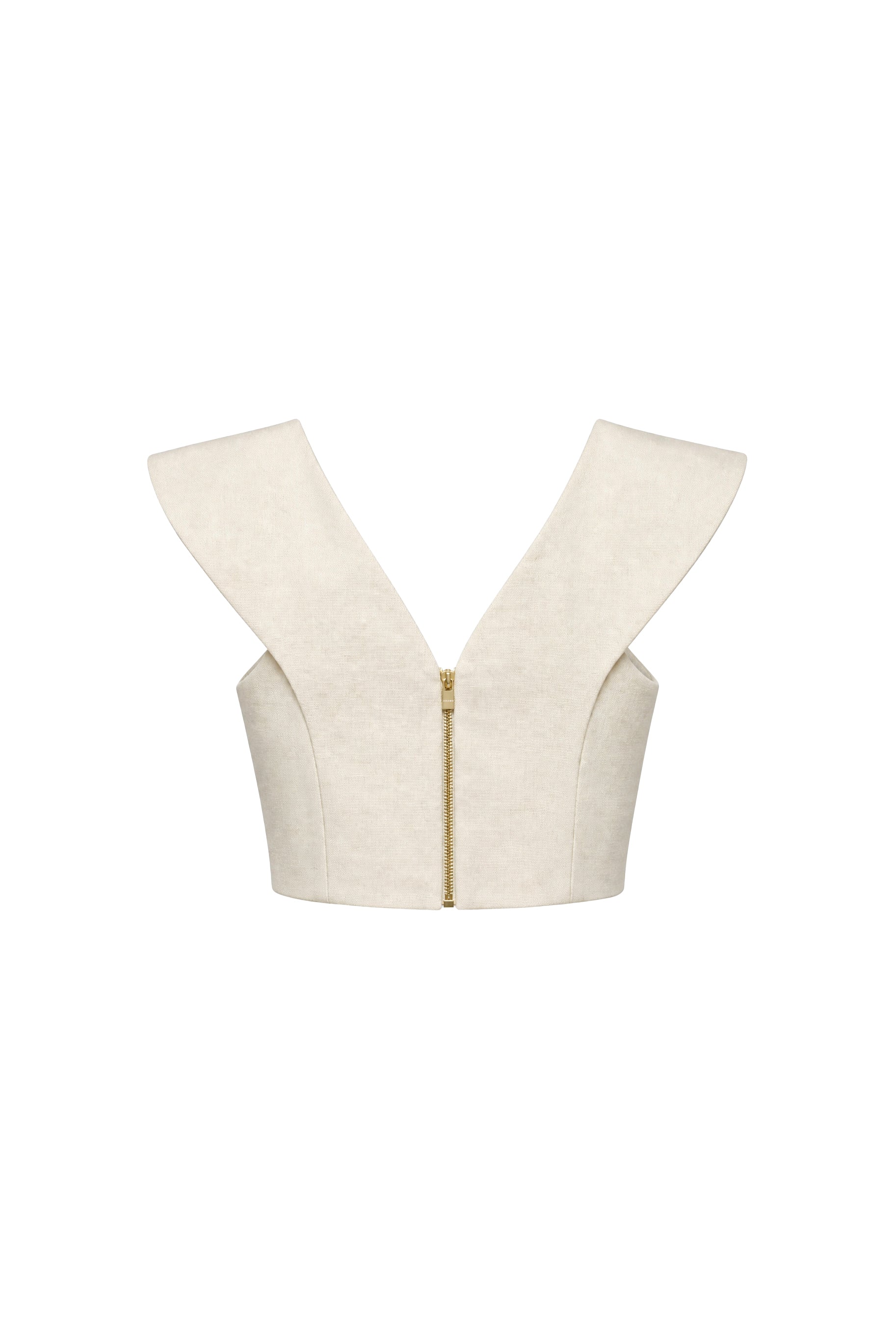 Verona Linen V-Neck Crop Top