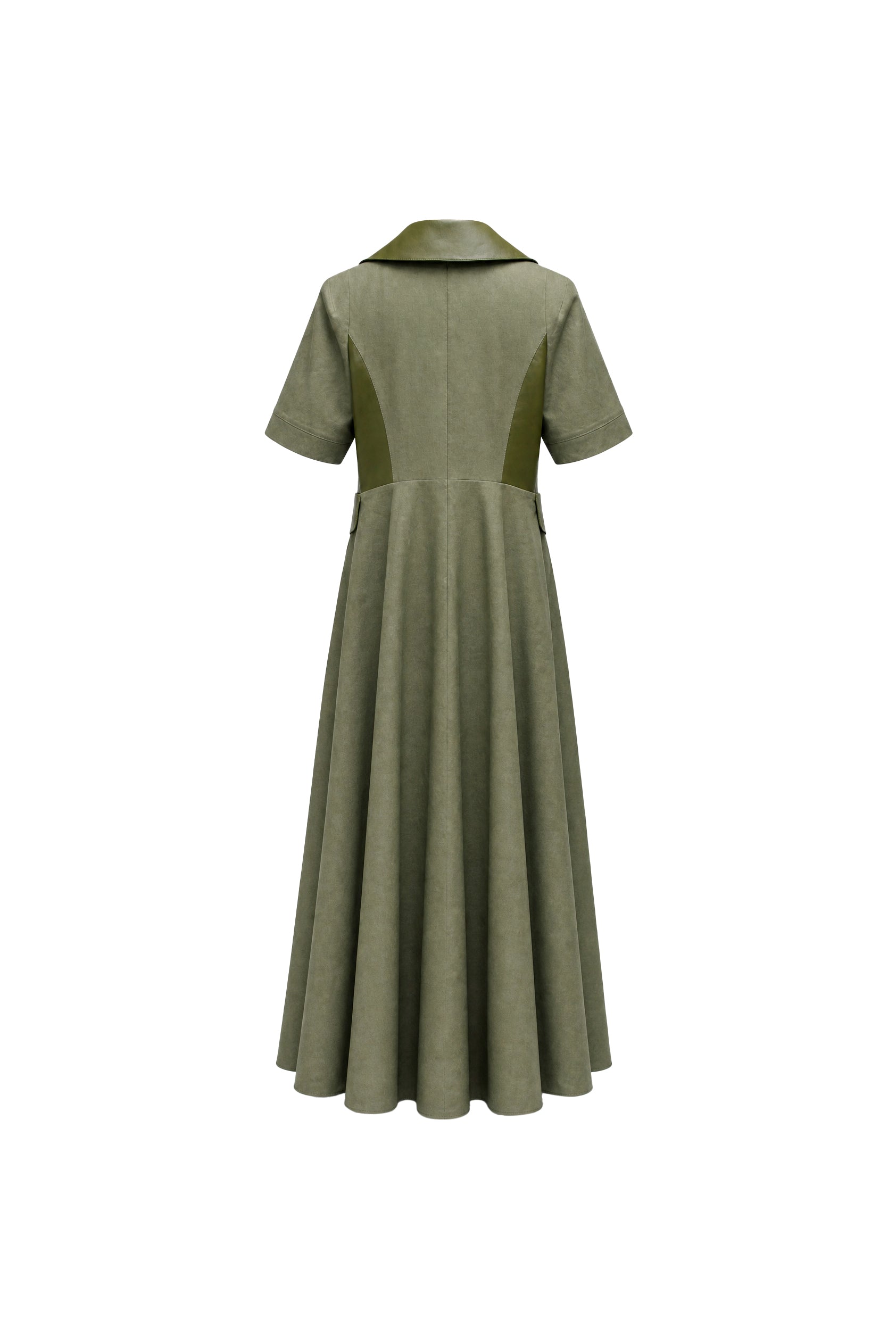Valeria Linen & Leather Midi Dress