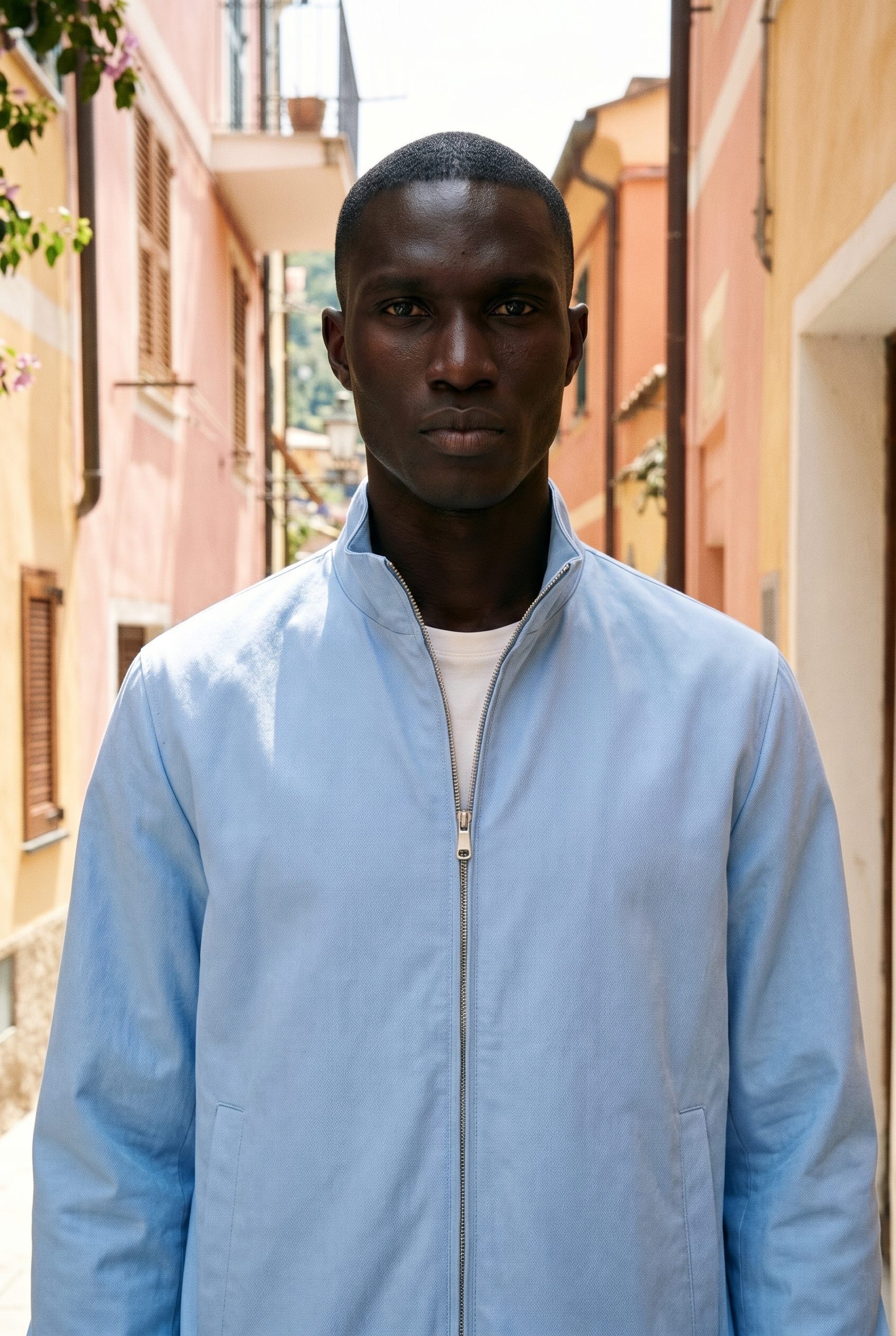 Riviera Sky Reversible Linen Jacket