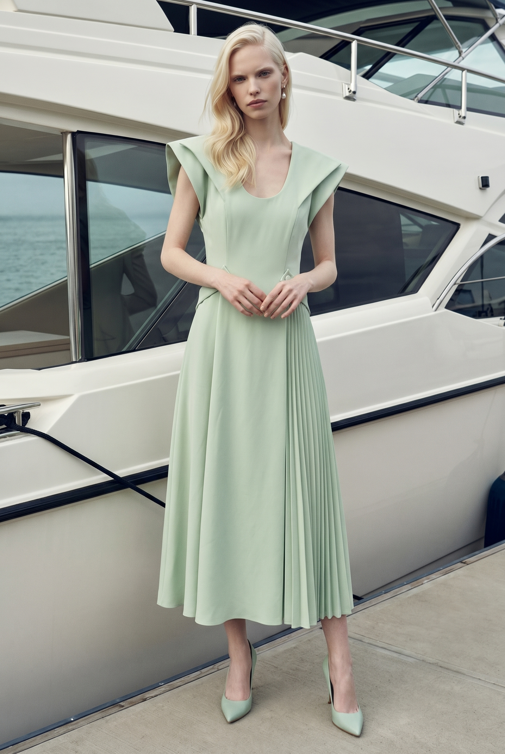Celeste Pleated Midi Dress