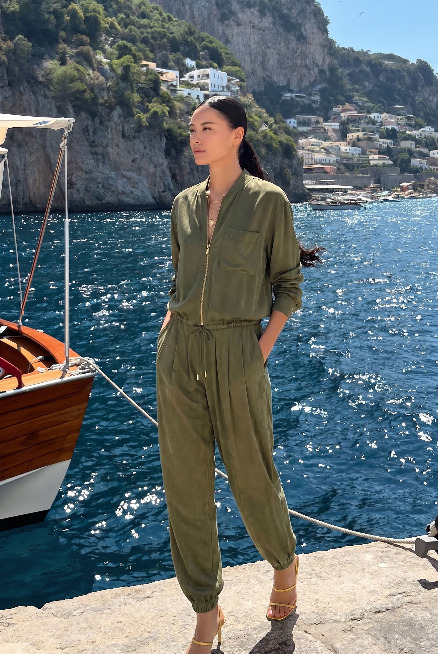 Aria Satin Tapered Trousers