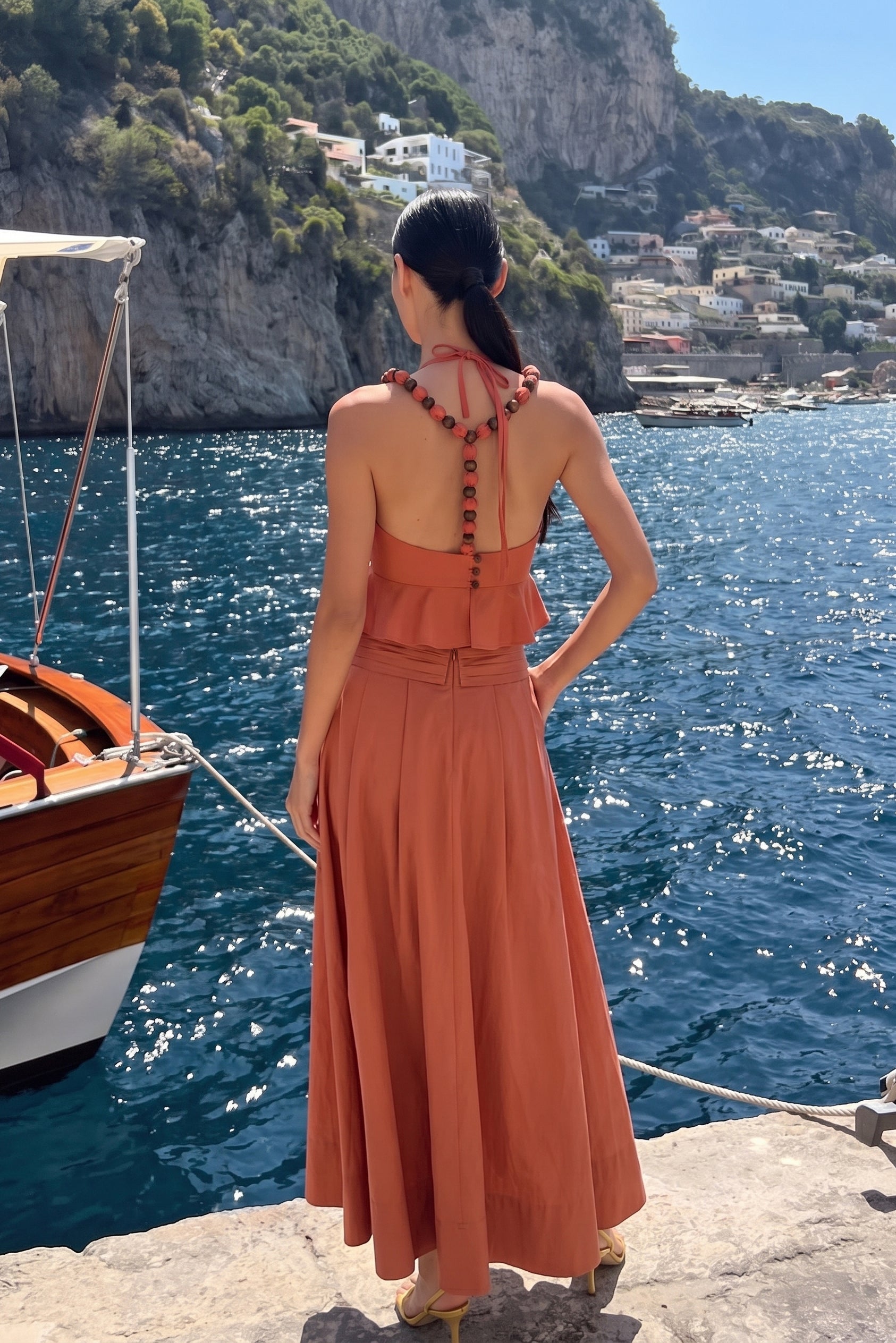Terrana Beaded Halter Top