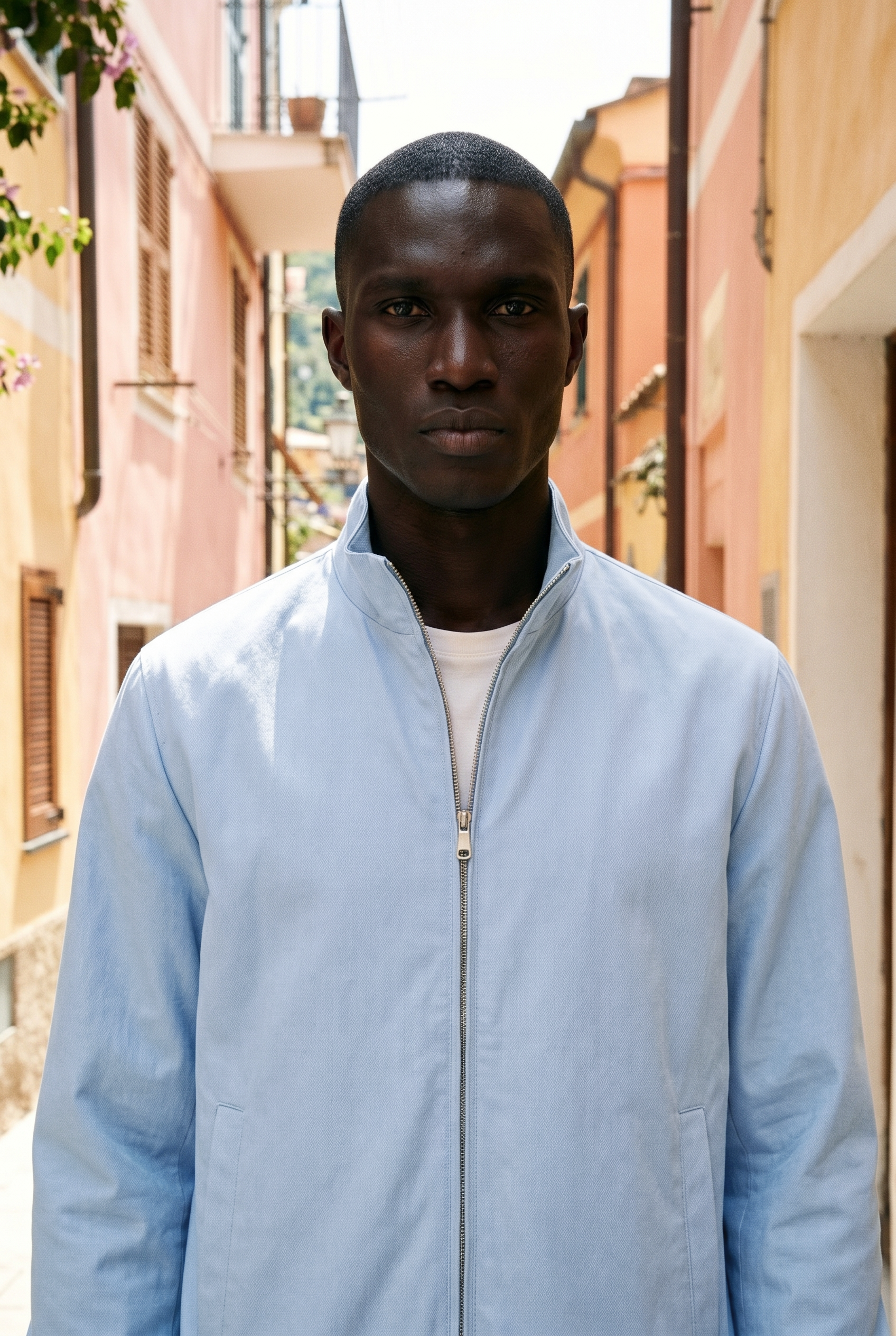 Riviera Sky Reversible Linen Jacket