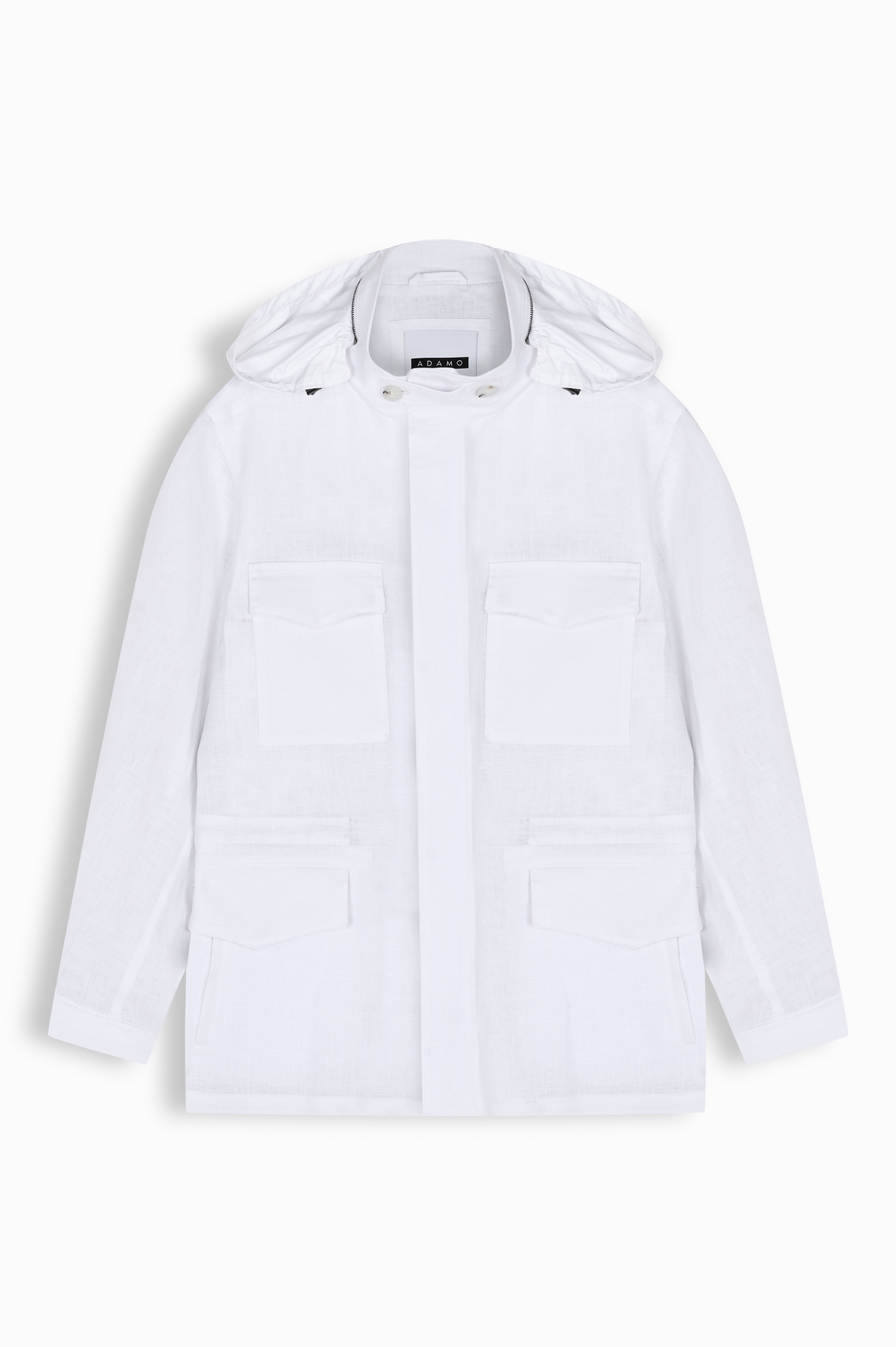 Arctic White Linen Parka