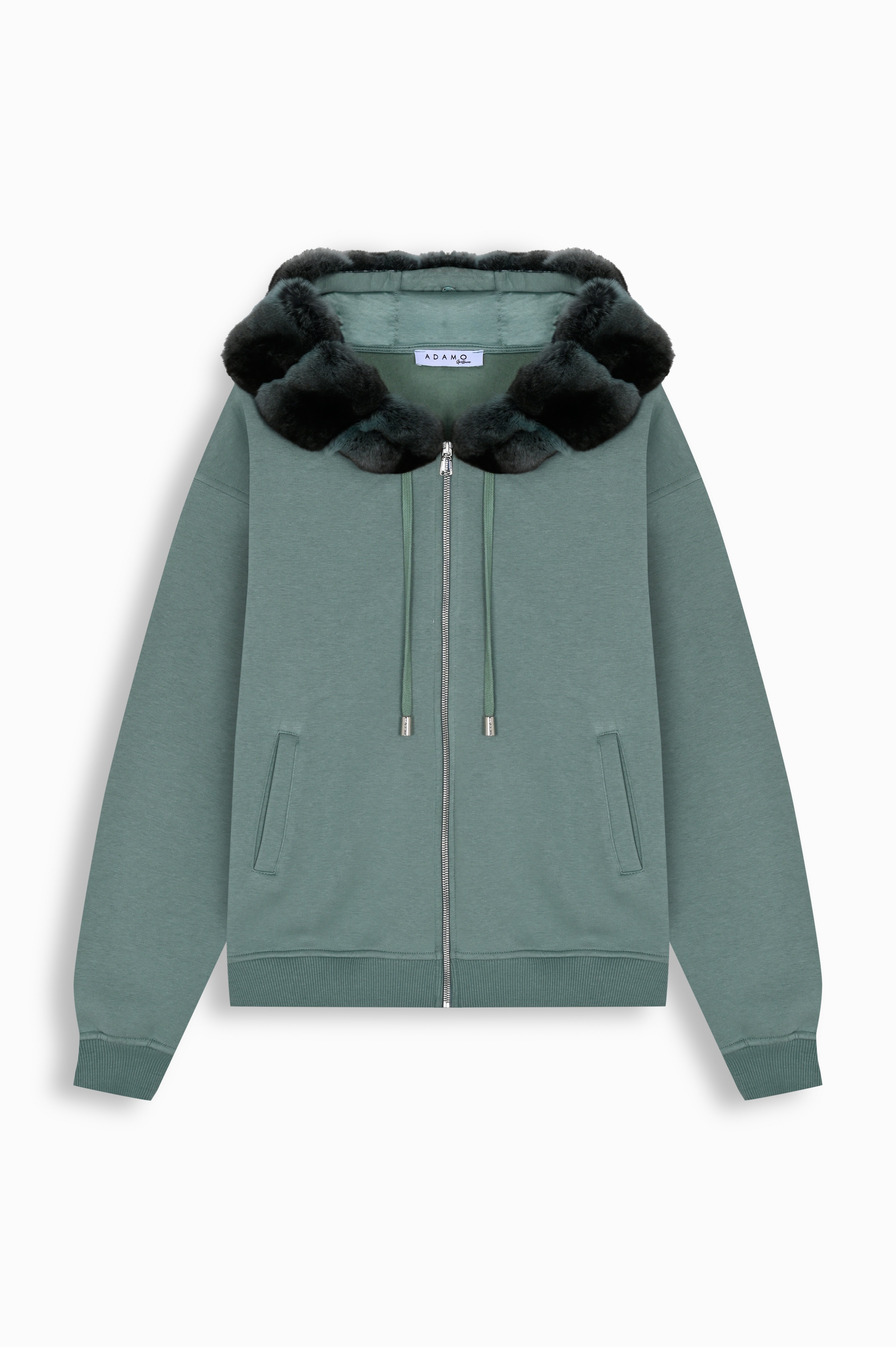 Mint Green Chinchilla Fur Hoodie