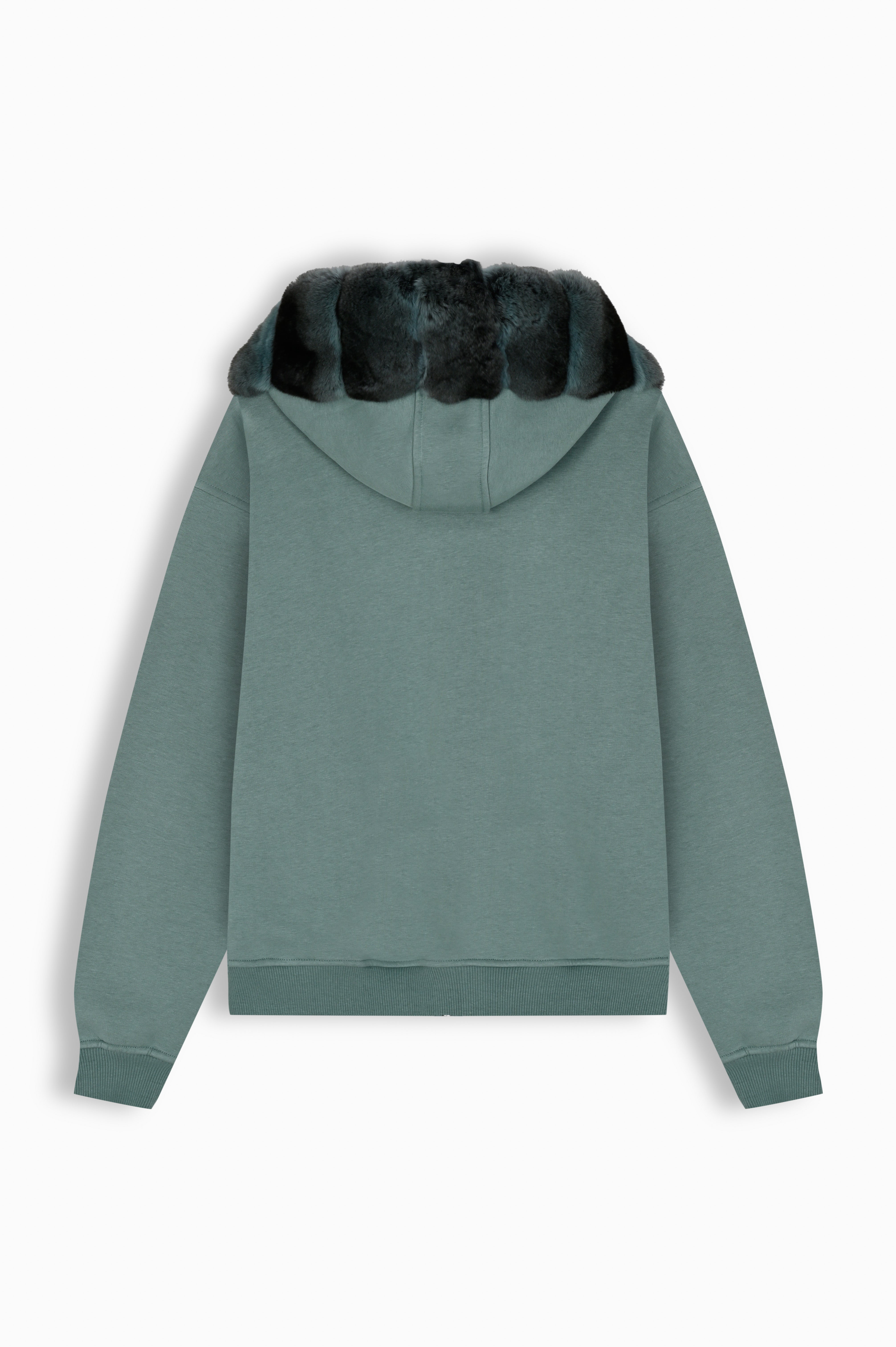 Mint Green Chinchilla Fur Hoodie