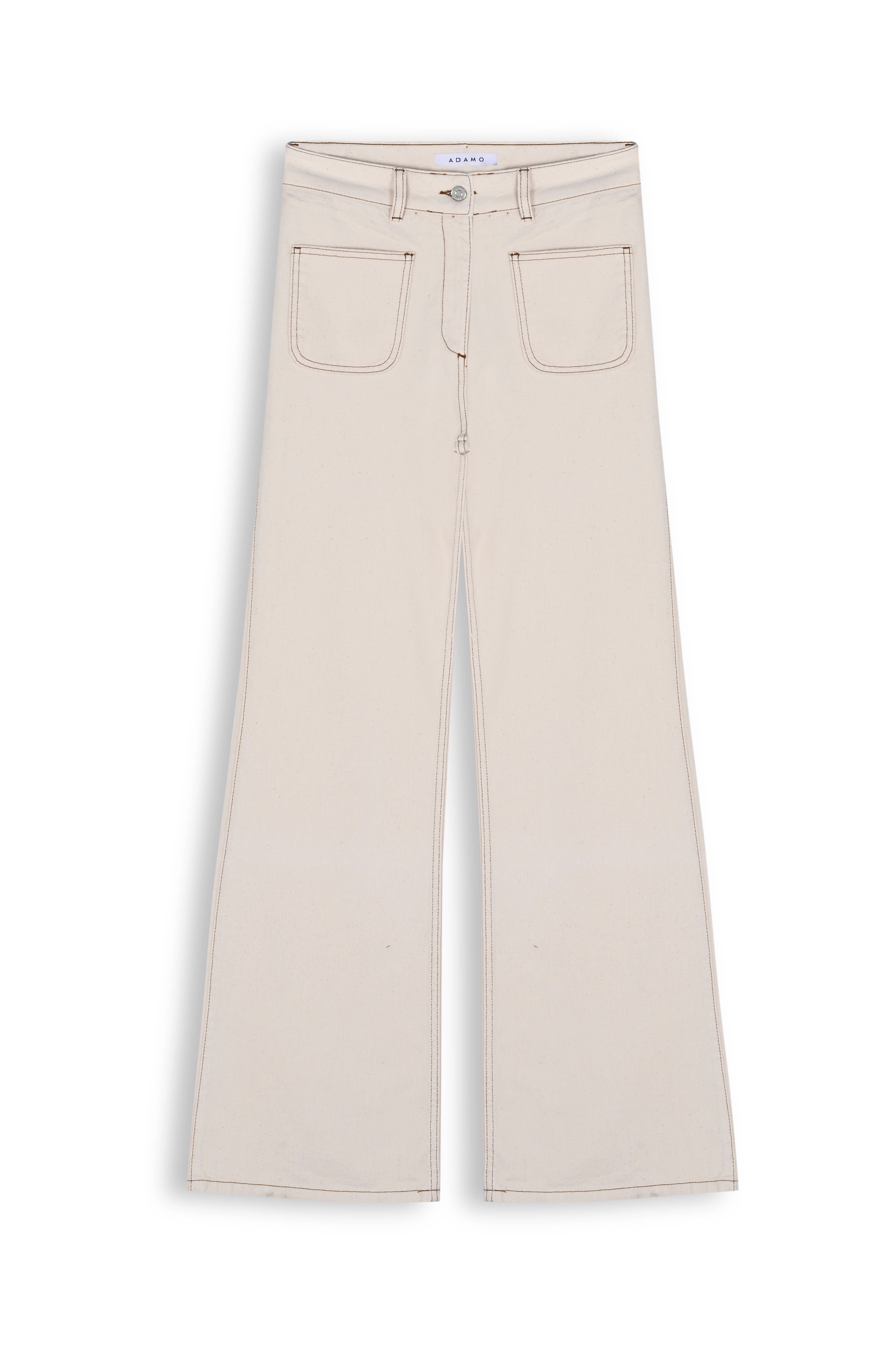 Cream High-Waisted Women's Jeans