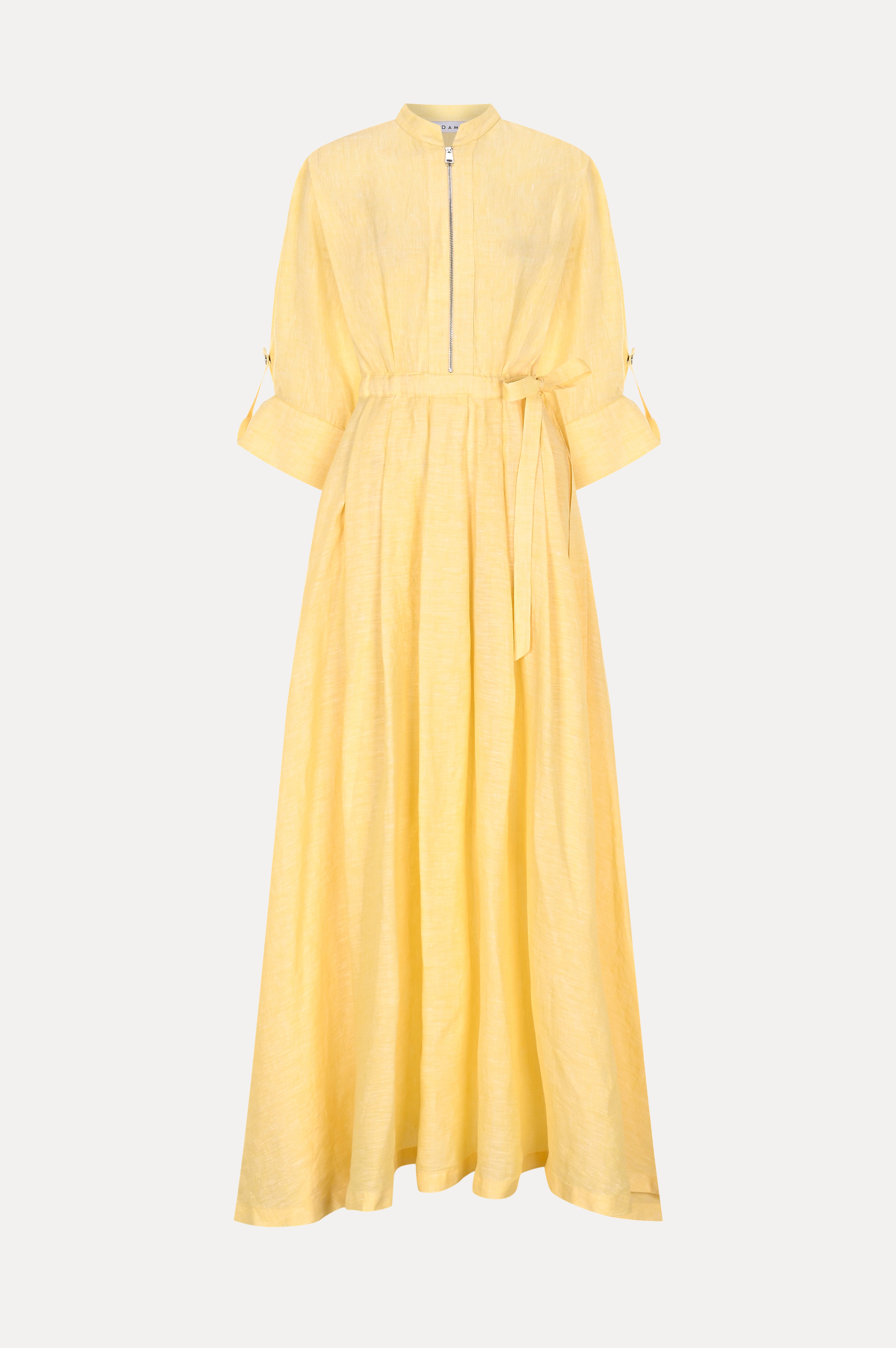 Sunlit Marigold Linen Dress