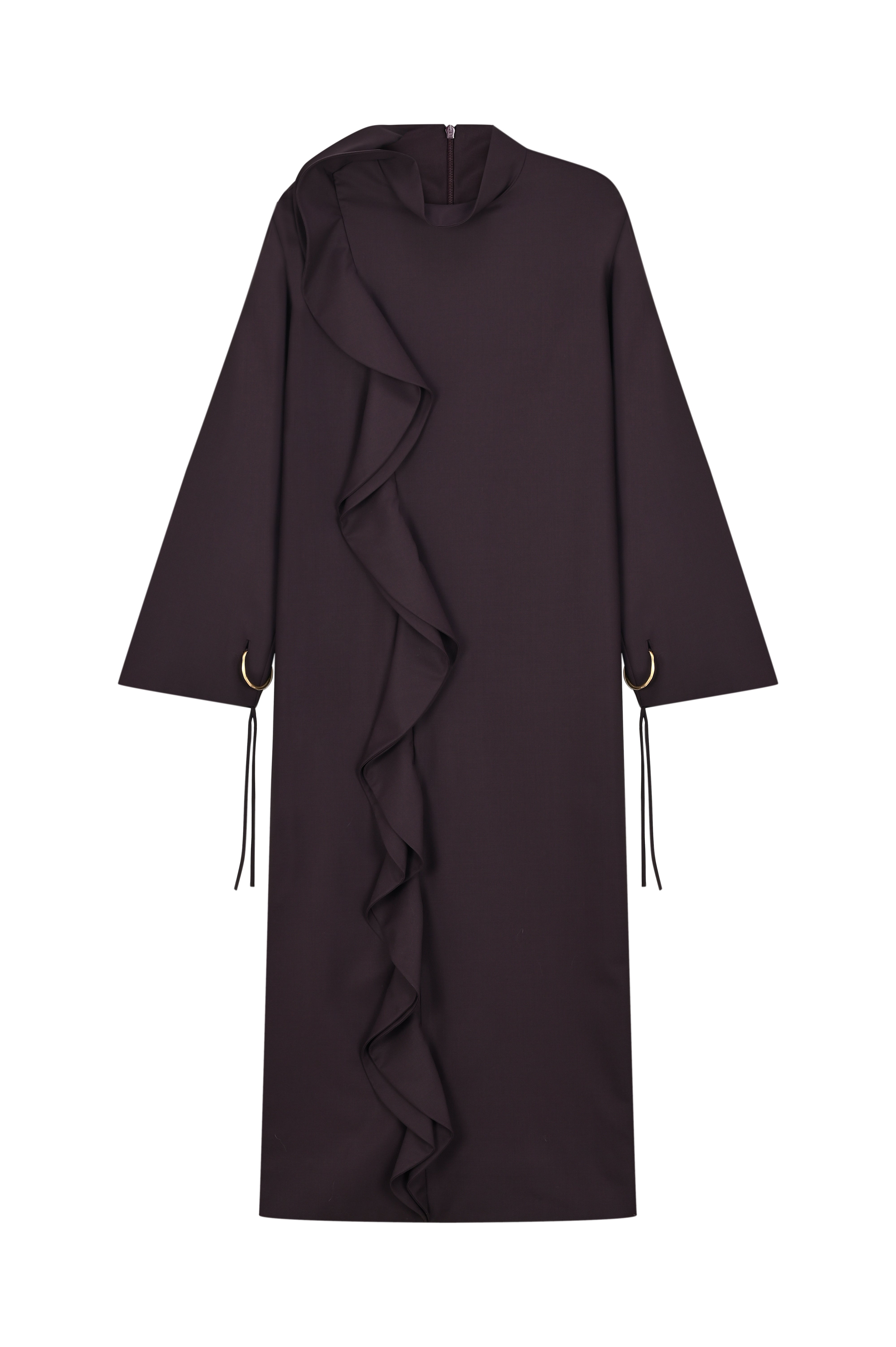 Noir Flowing Ruffle Maxi Dress