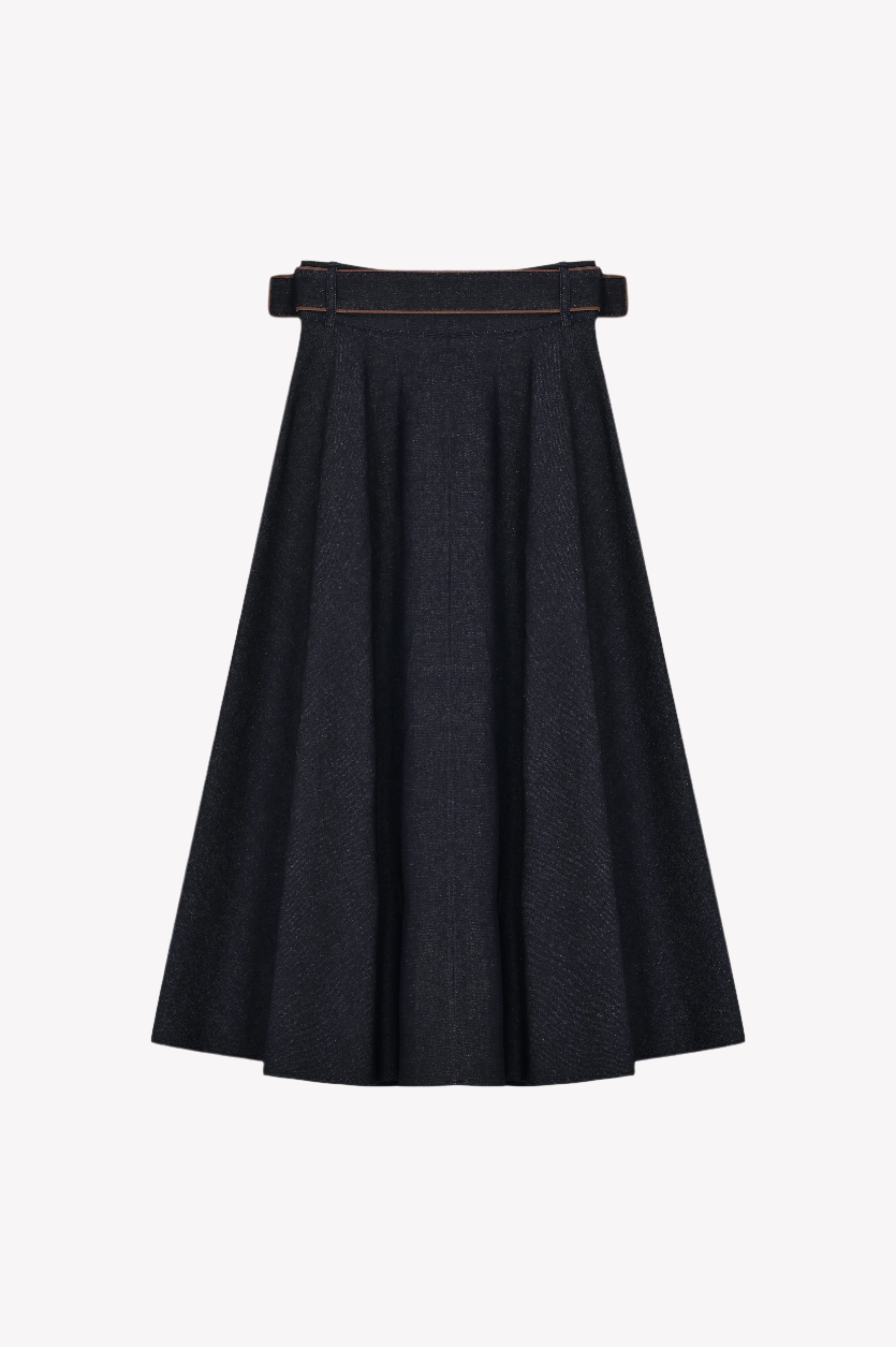 Midnight Navy Flare Denim Skirt