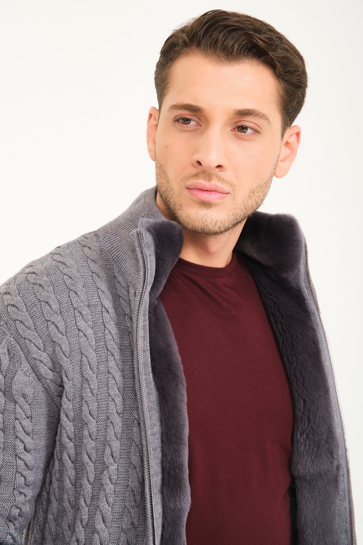 Rex Fur Lined Knit Cardigan