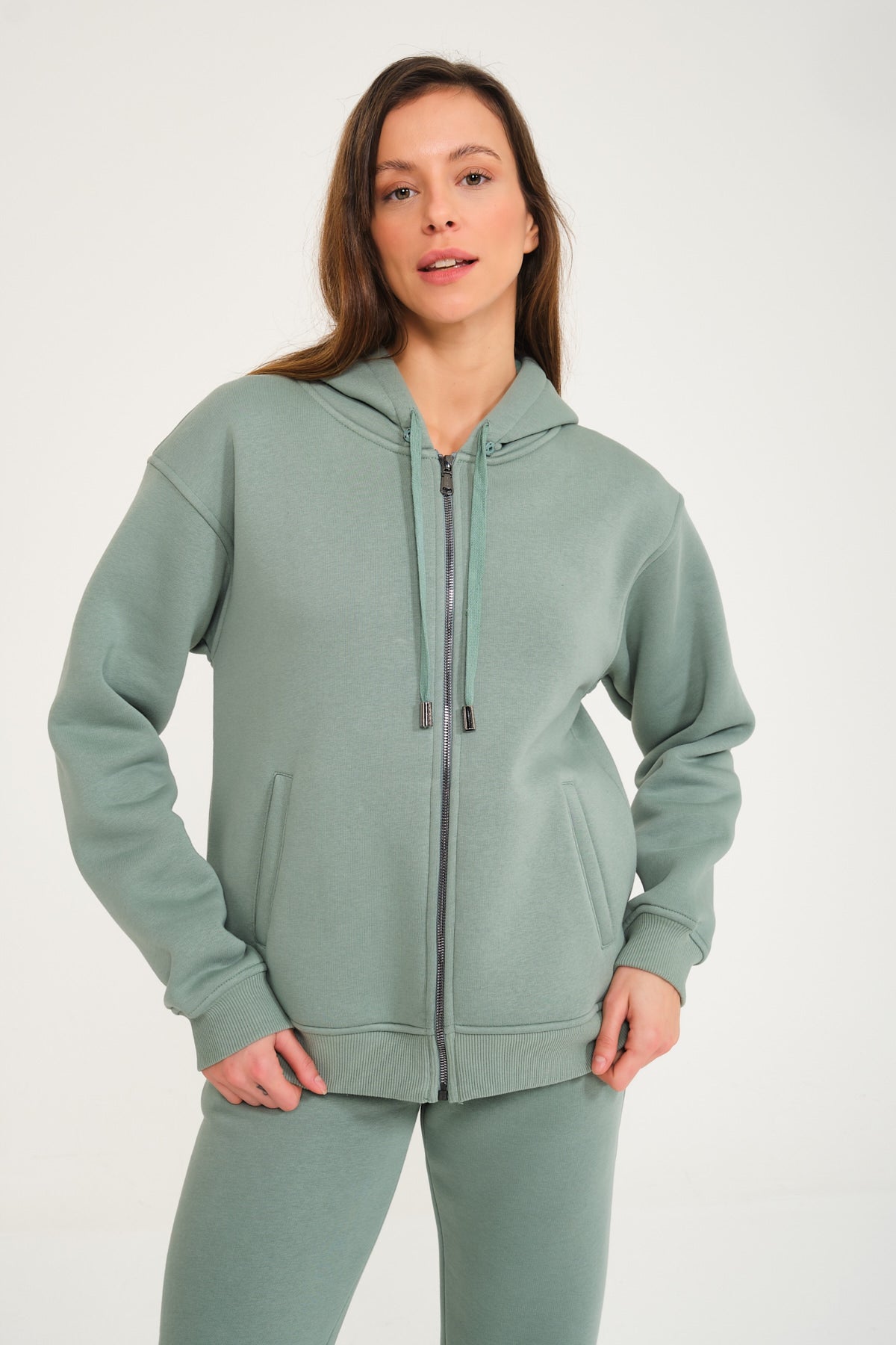 Mint Green Chinchilla Fur Hoodie