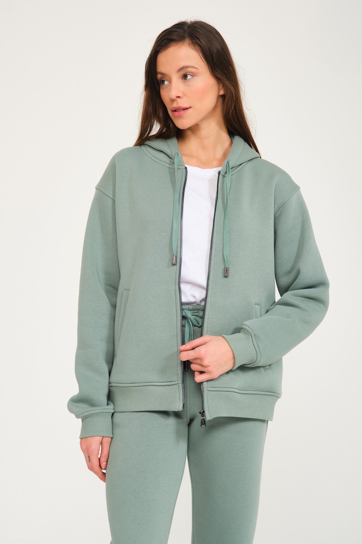 Mint Green Chinchilla Fur Hoodie