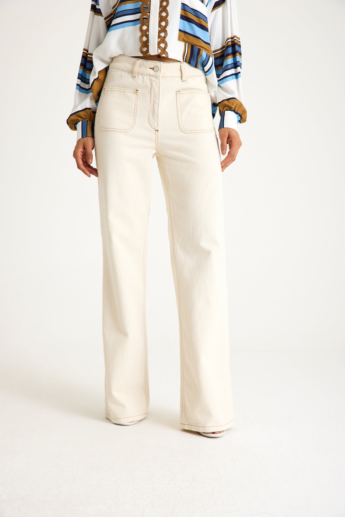 Desert Chic High-Waisted Twill Jeans