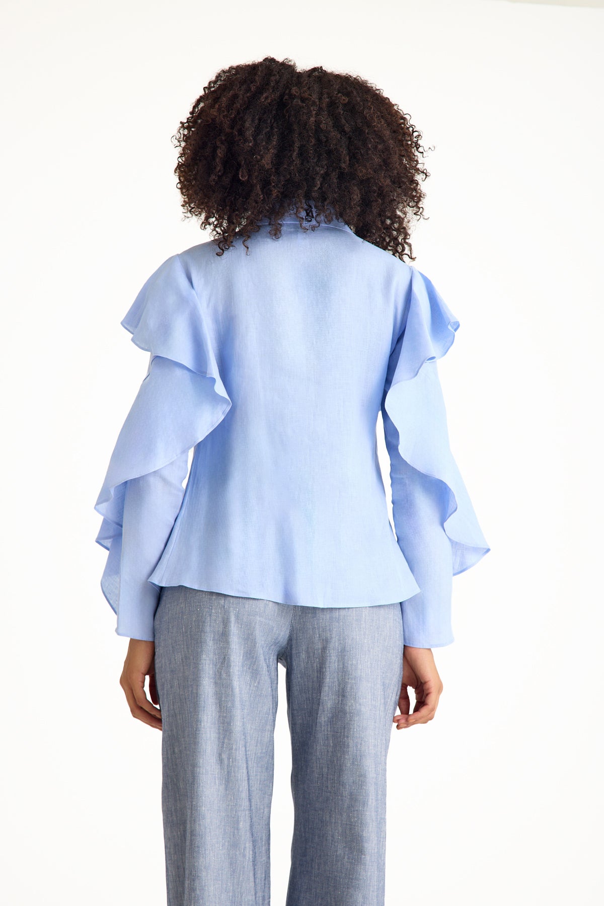 Azul Blue Ruffled Women's Blouse