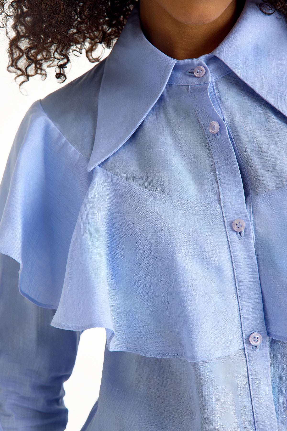 Azul Blue Ruffled Women's Blouse