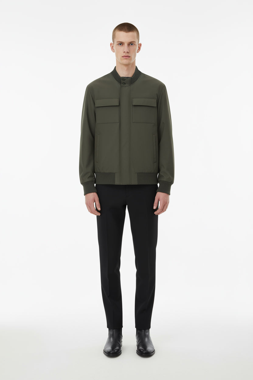 Olive Green Utility Bomber Jacket
