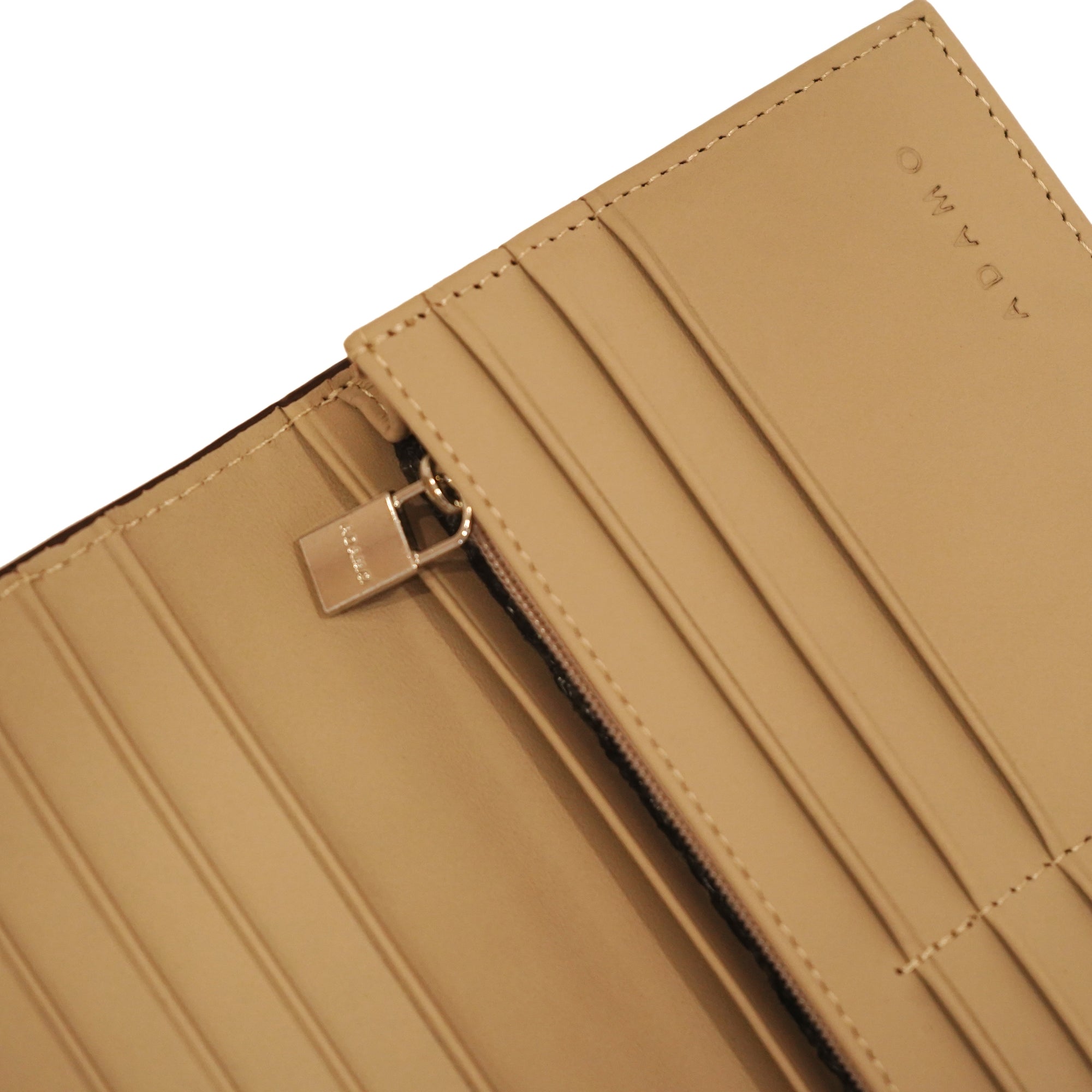 Beige Handmade Ostrich Leather Wallet