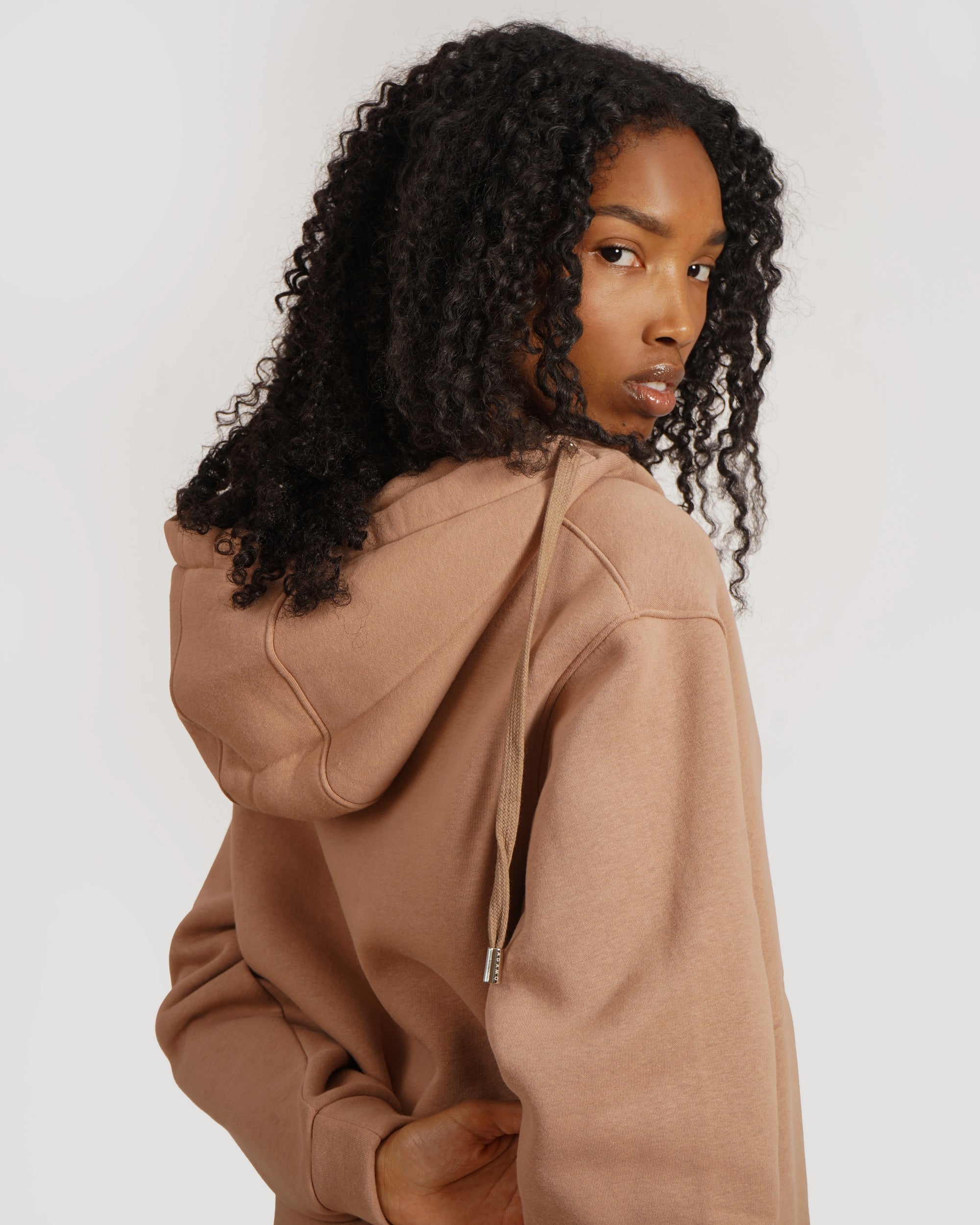 Camel Button Up Hoodie Set