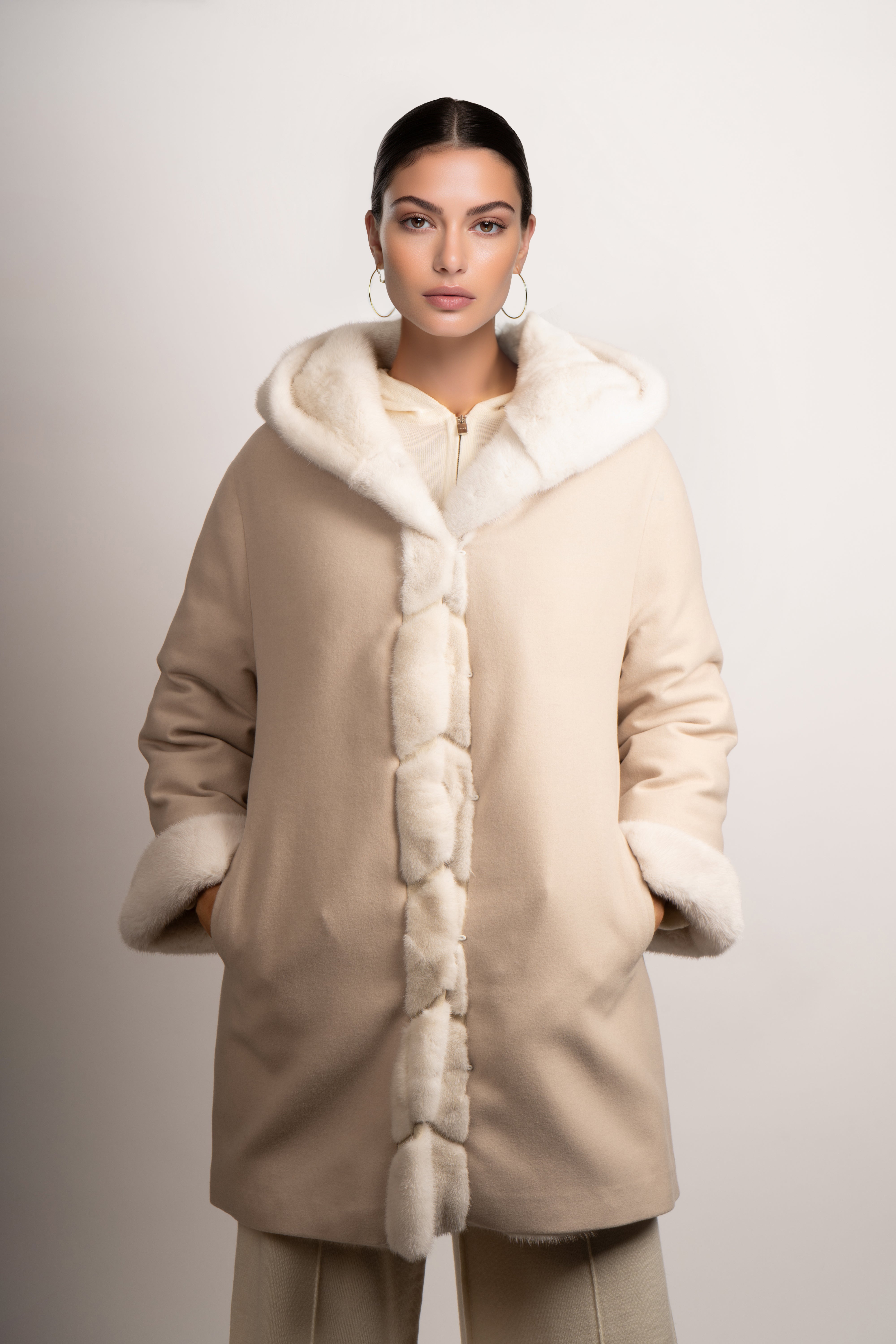 Cream on sale mink coat