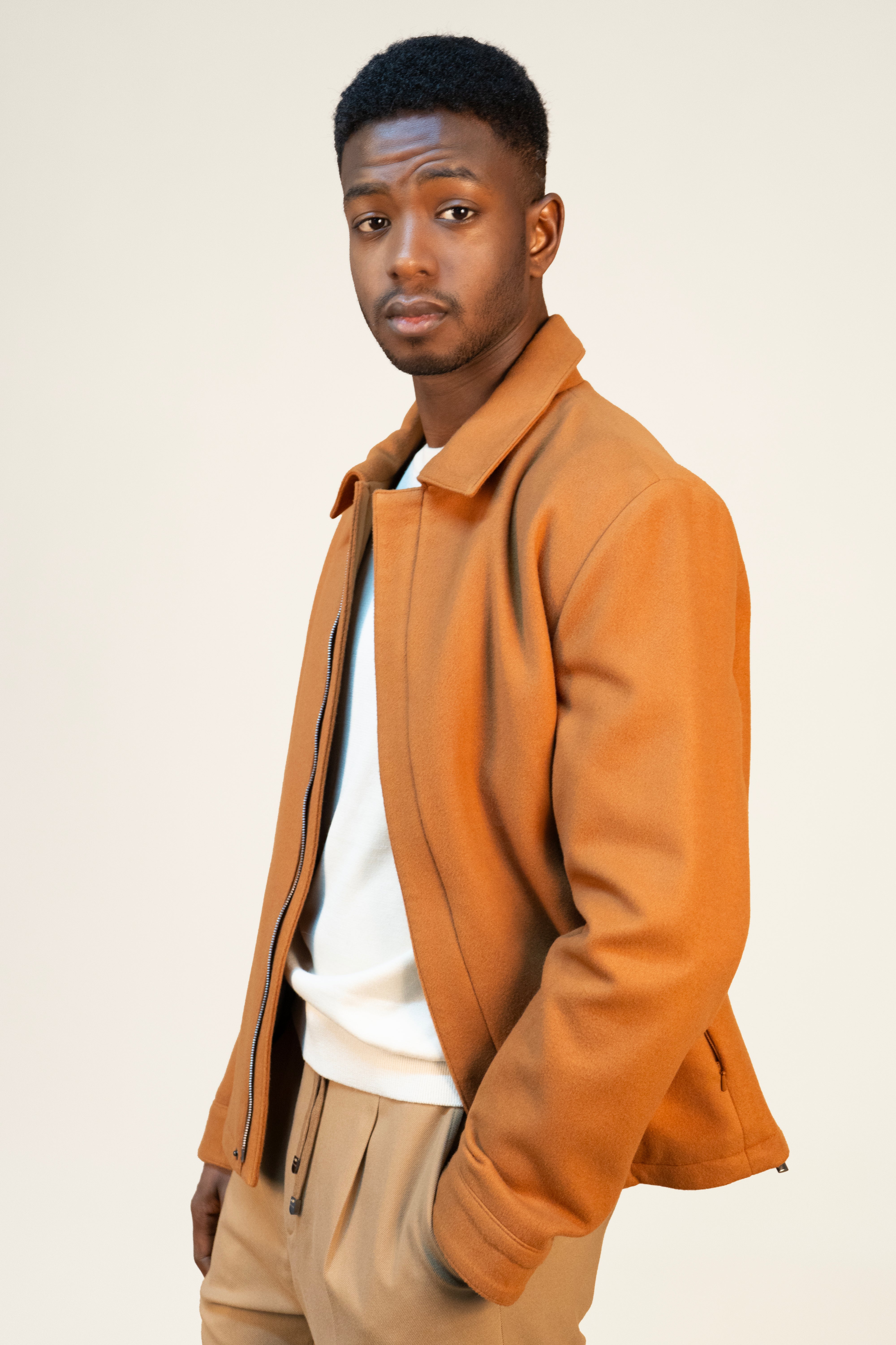 Tobacco Wool Blend Jacket