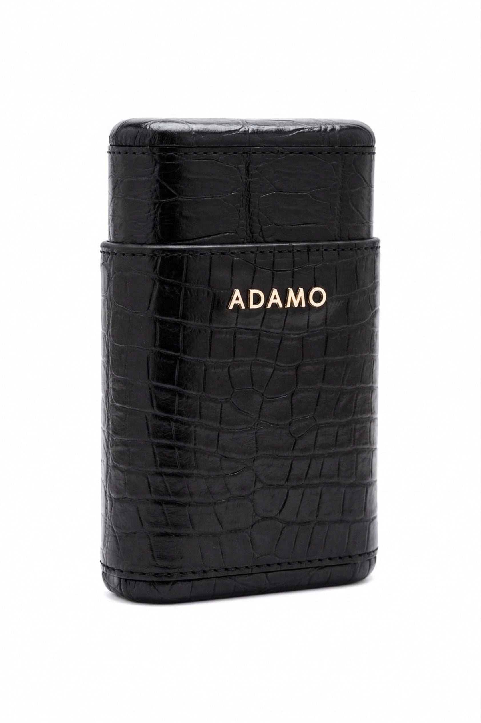 Black Crocodile Leather Cigar Case