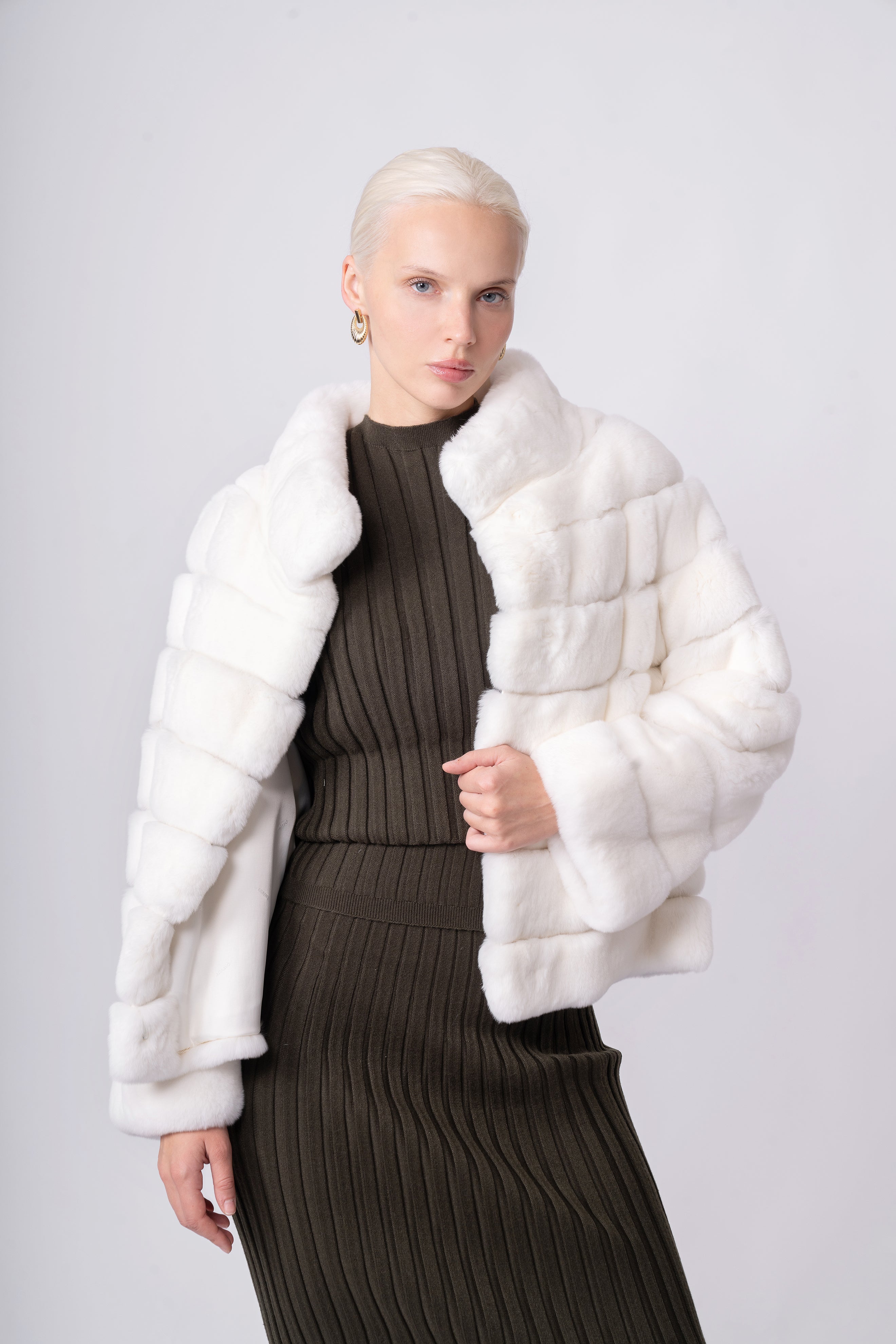 Ivory Whisper Rex Fur Jacket