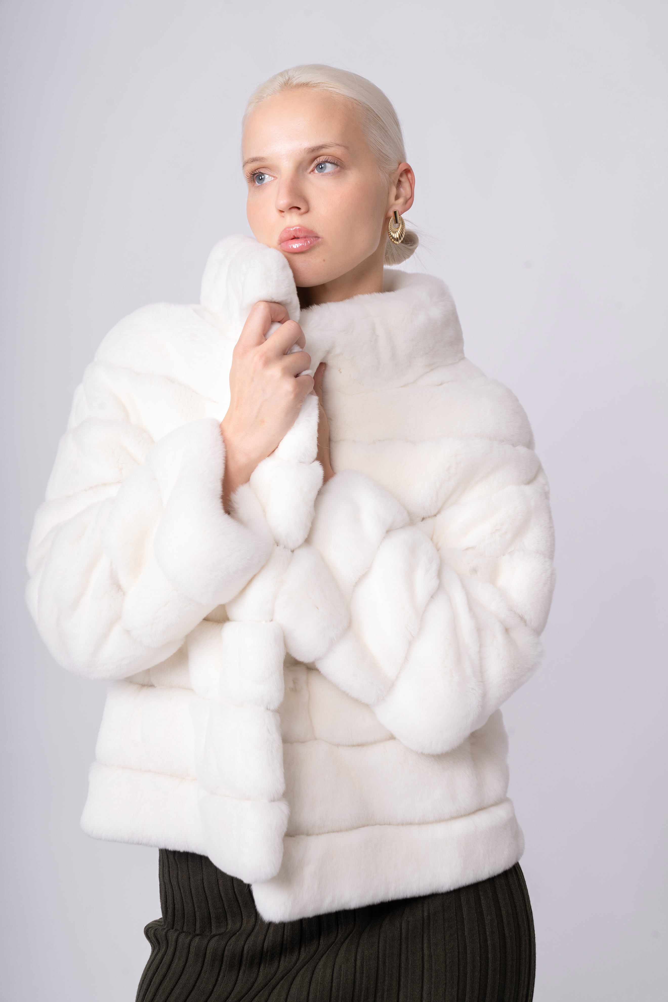 Ivory Whisper Rex Fur Jacket
