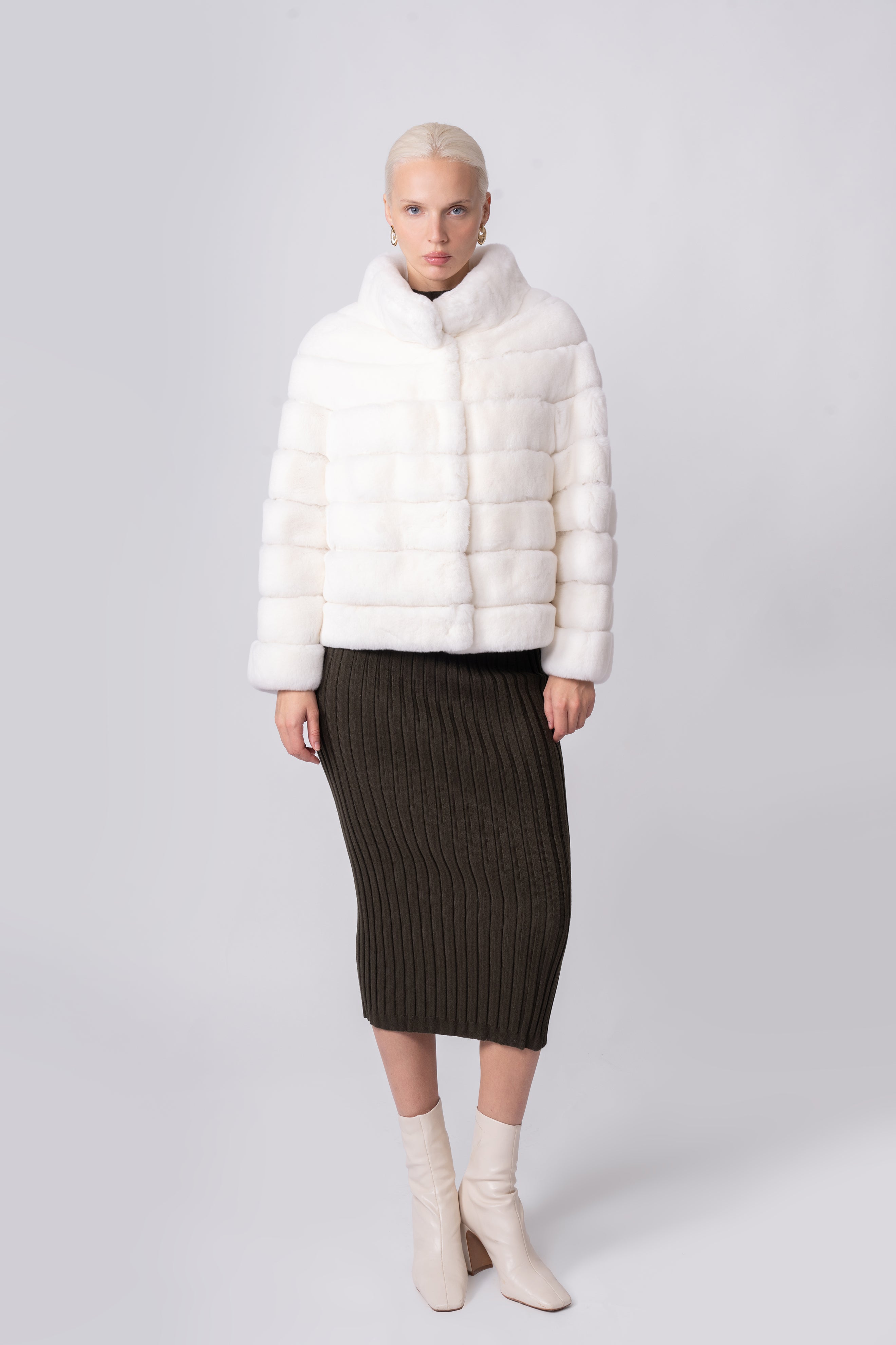Ivory Whisper Rex Fur Jacket