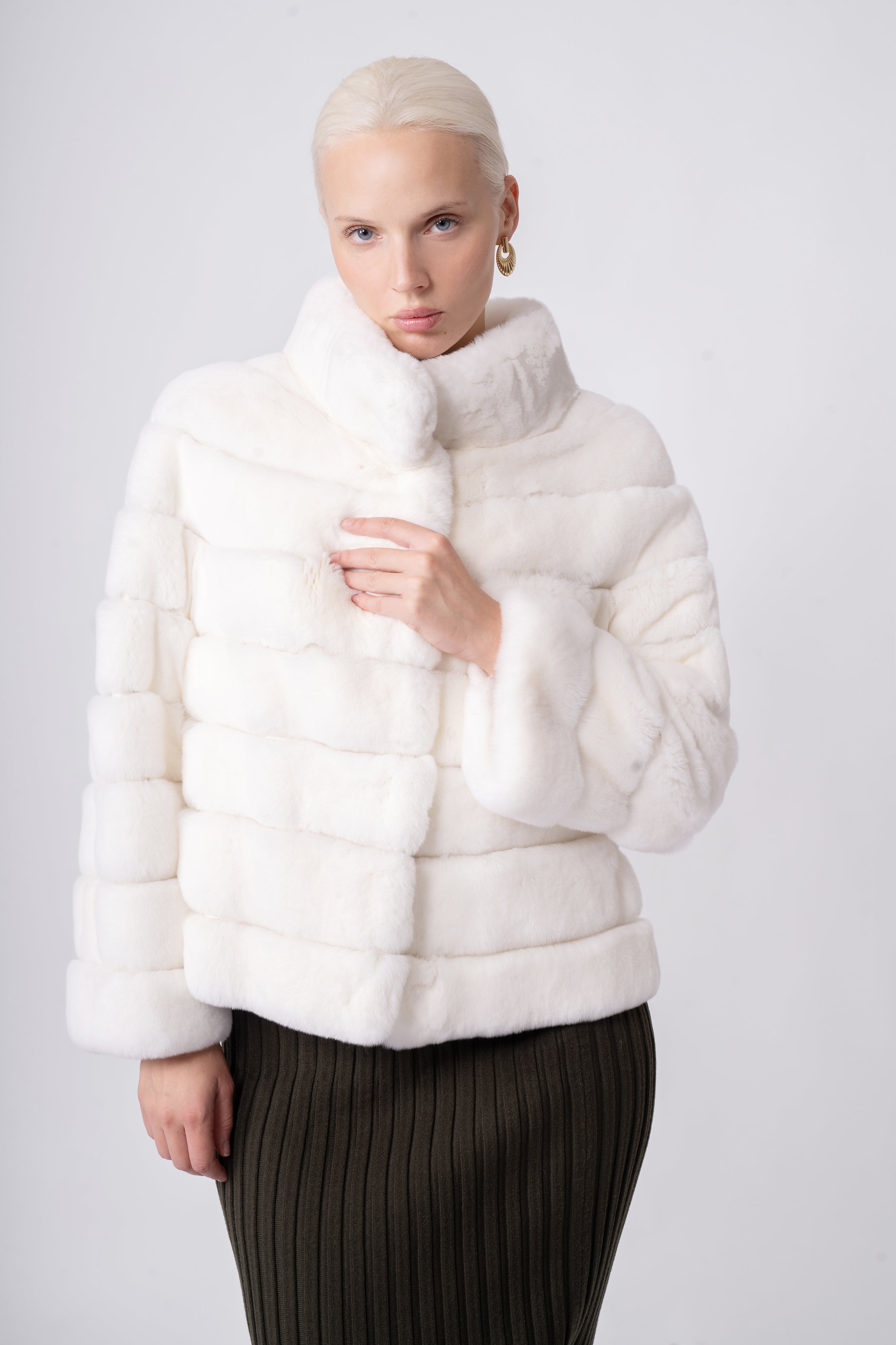 Ivory Whisper Rex Fur Jacket