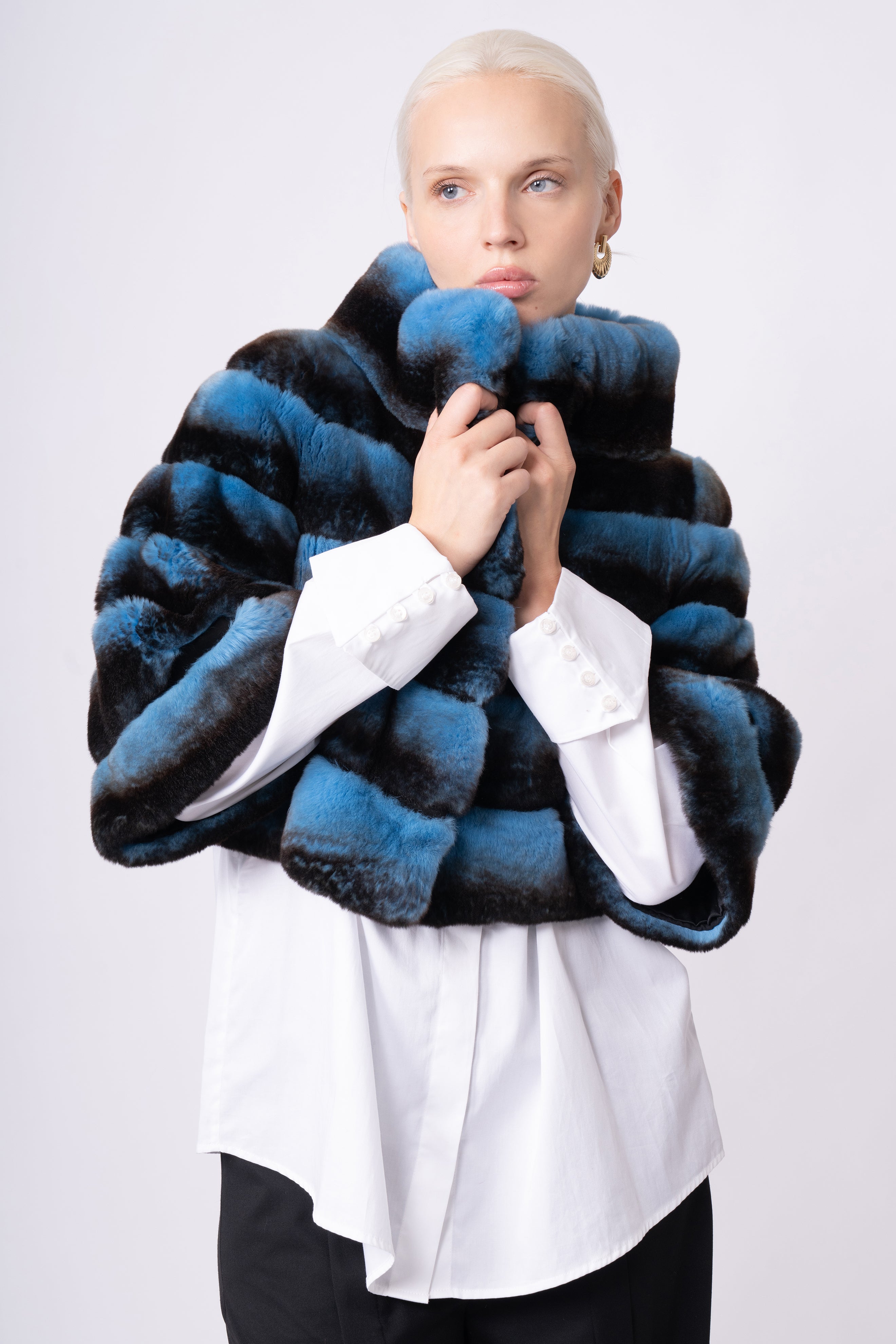 Azure Eclipse Rex Fur Jacket