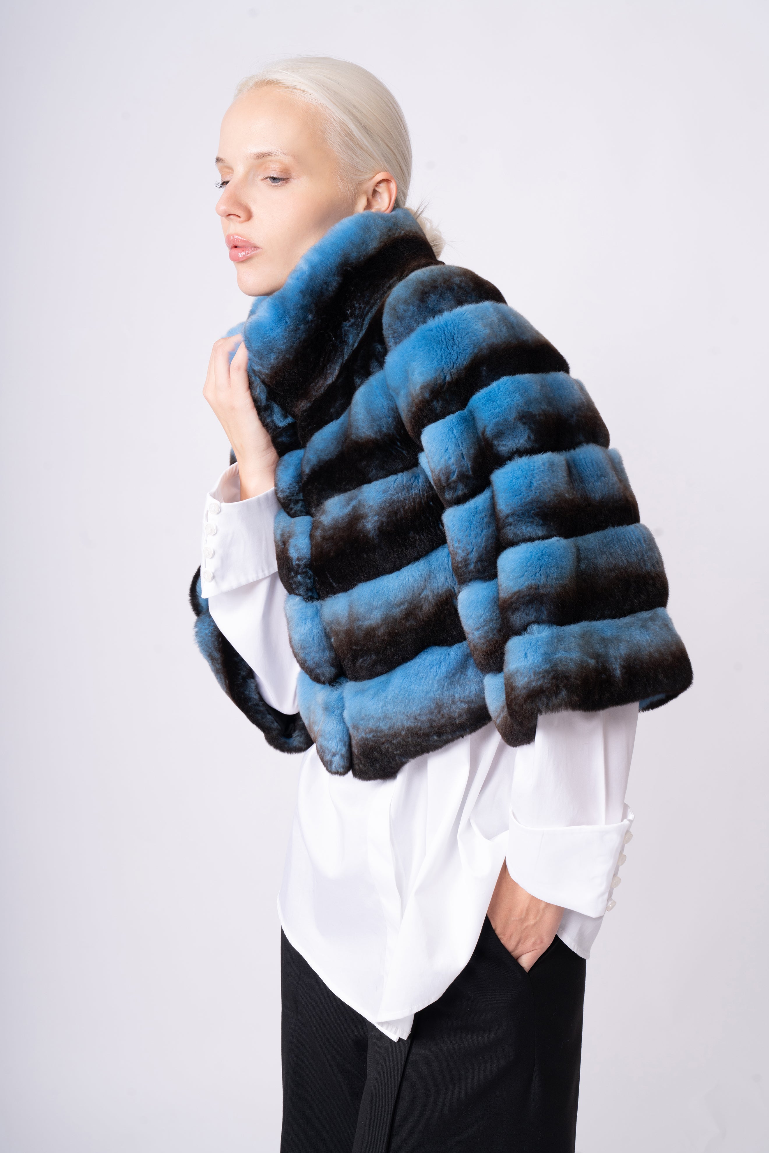 Azure Eclipse Rex Fur Jacket