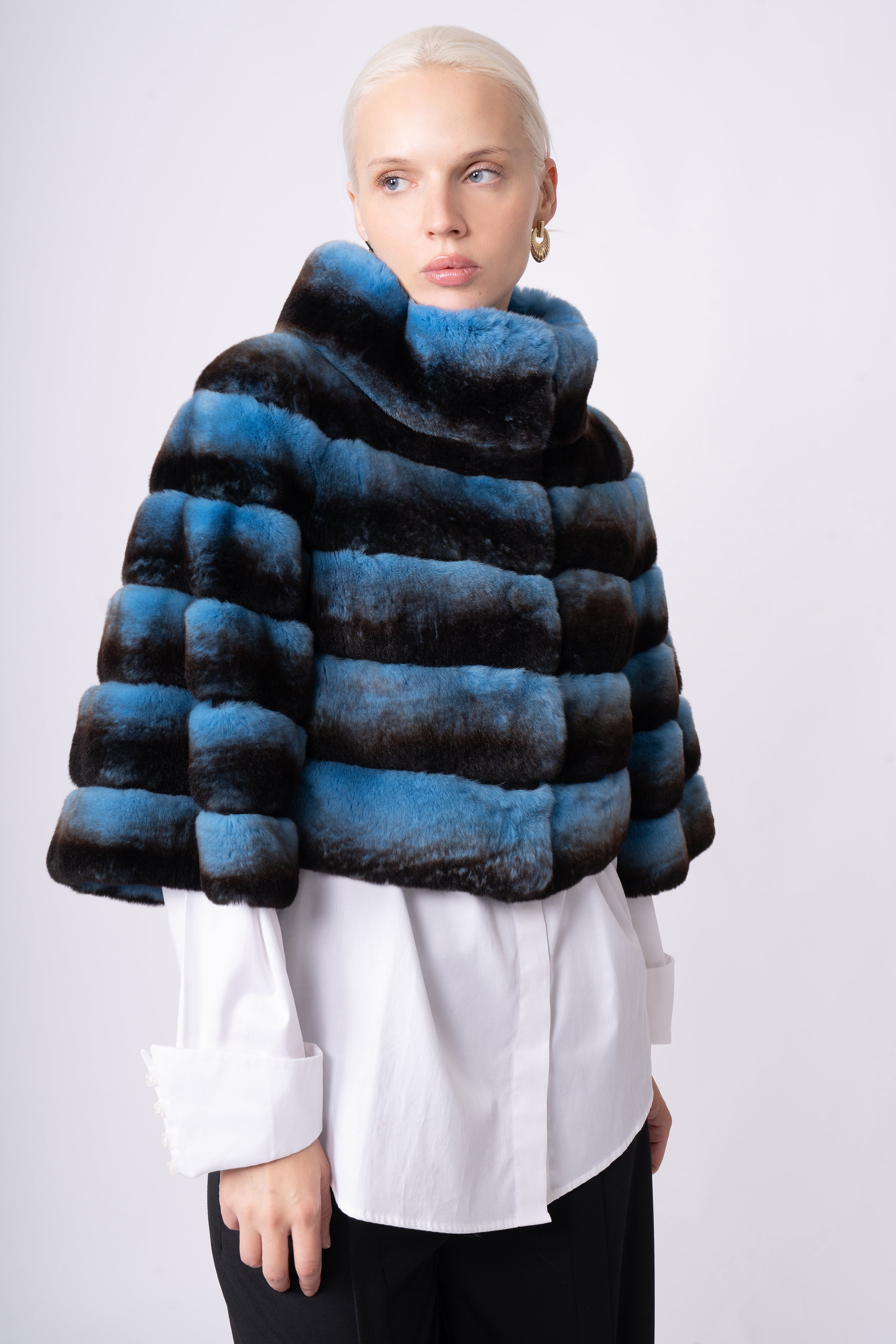 Azure Eclipse Rex Fur Jacket
